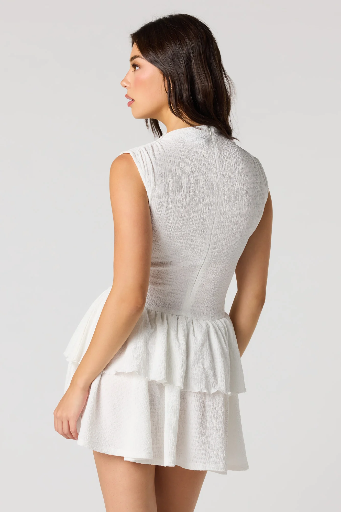 Jacquard Knit Tiered Ruffled Mini Dress - Image 8