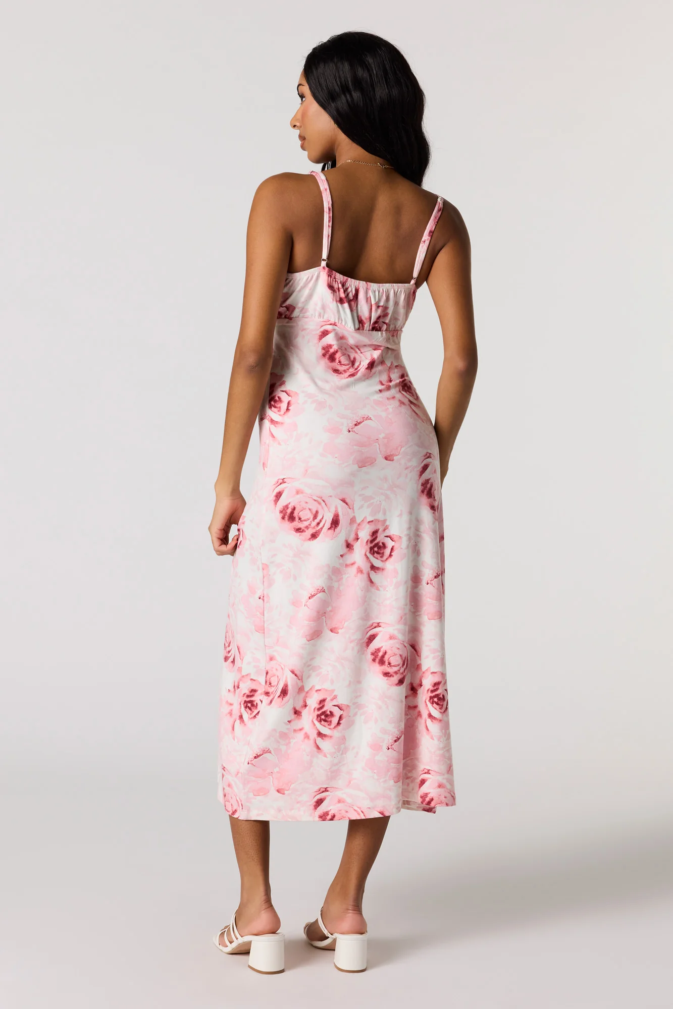 Soft Floral A-Line Midi Dress - Image 13
