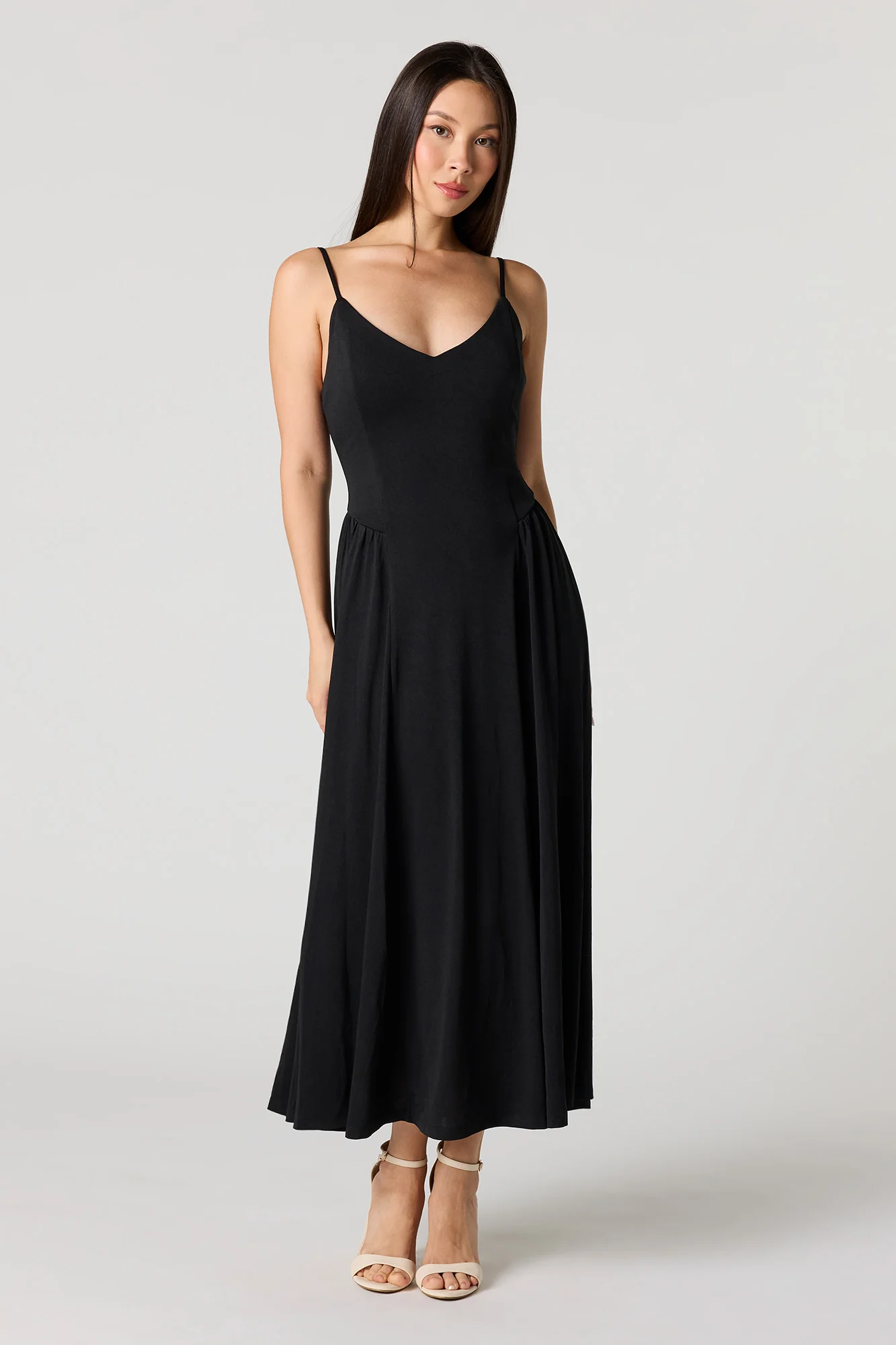 Crepe V-Neck Maxi Dress - Image 4