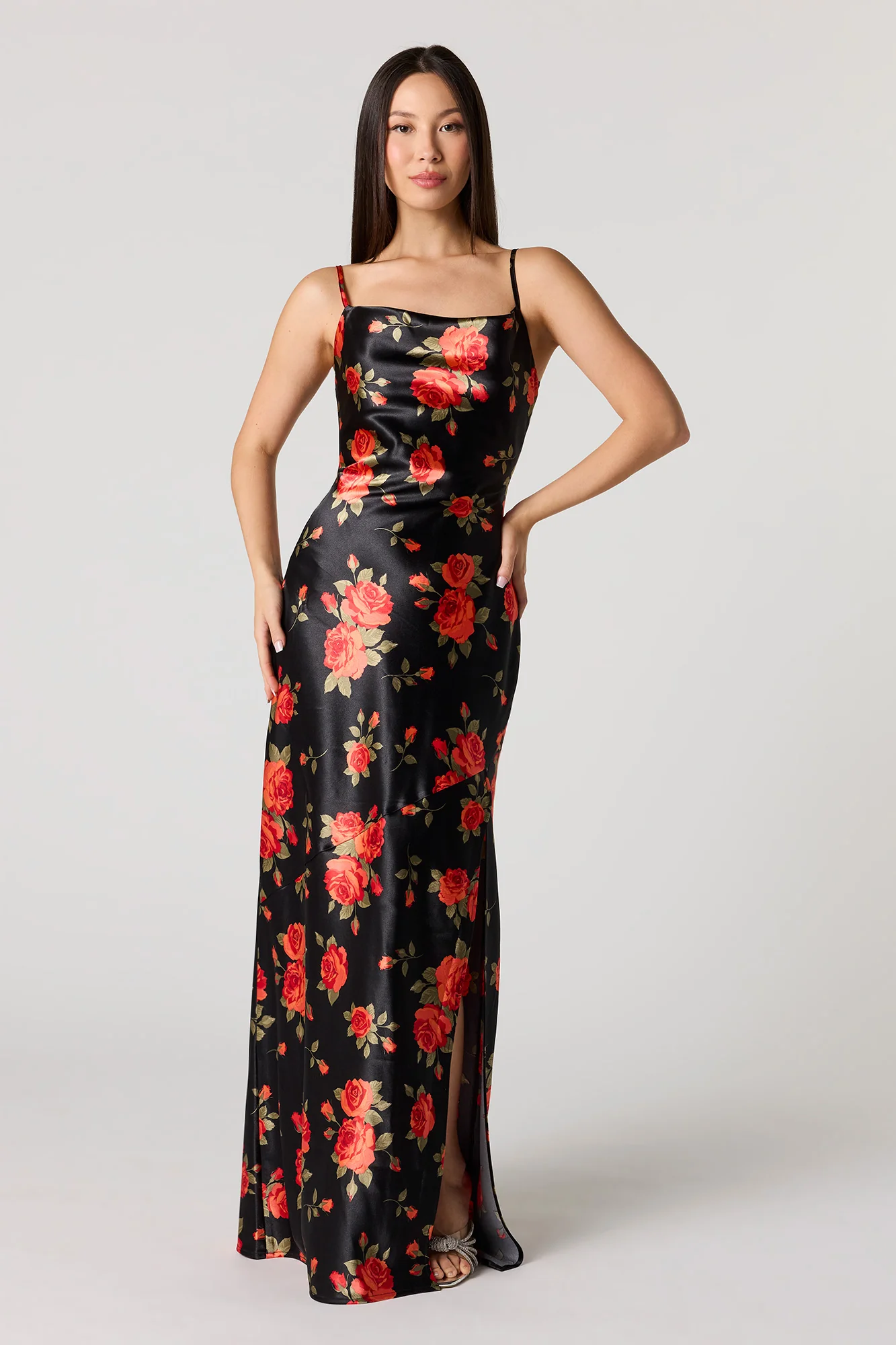 Satin Cowl Neck Maxi Dress - Image 10