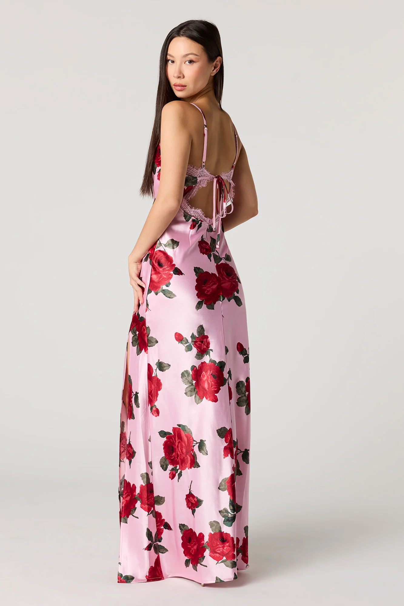 Satin Cowl Neck Maxi Dress - Image 3