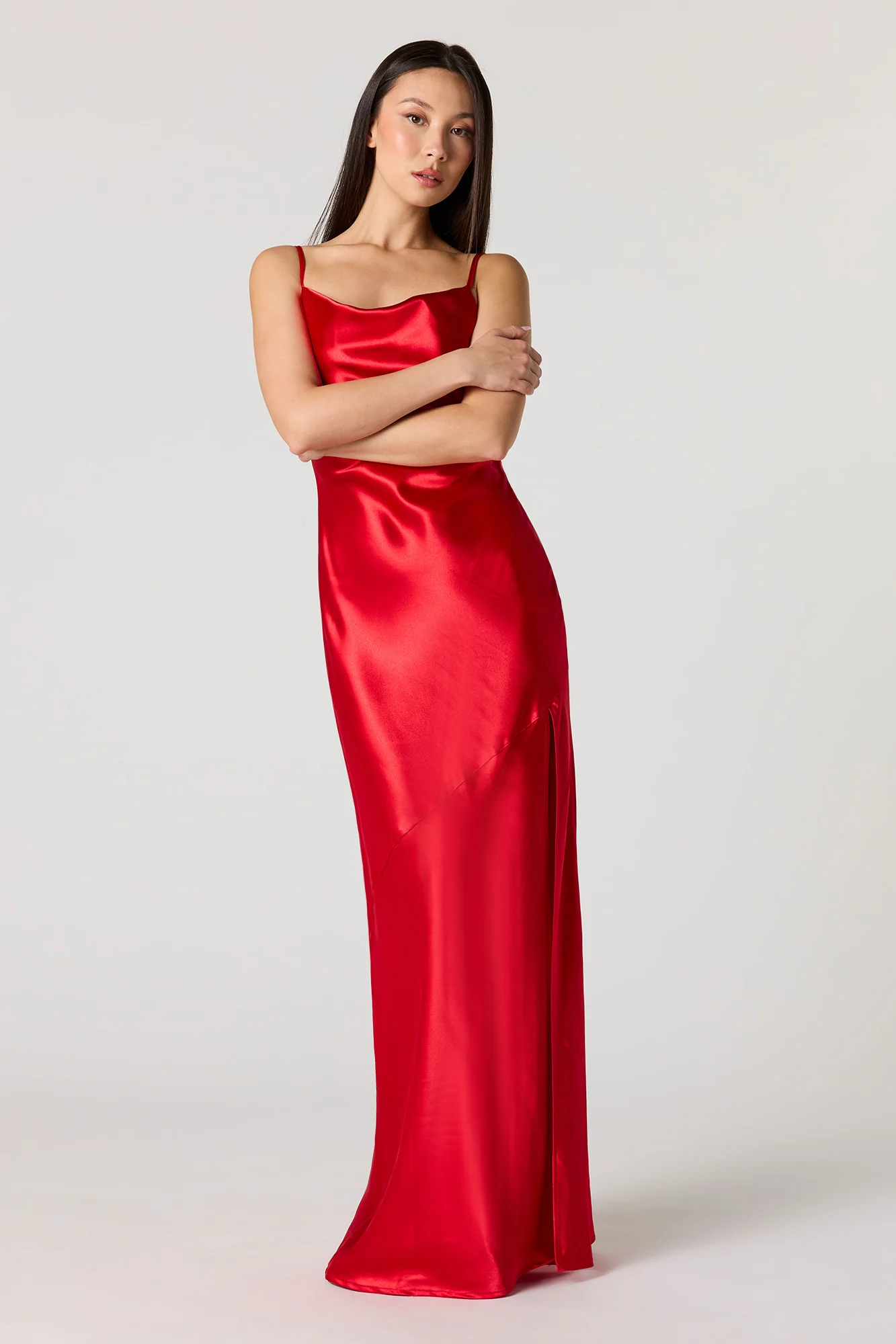 Satin Cowl Neck Maxi Dress - Image 7