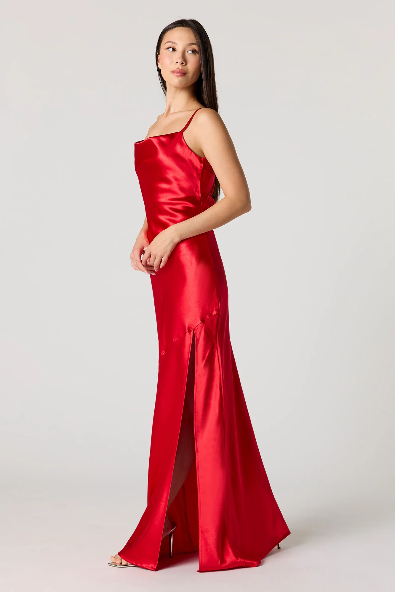 Satin Cowl Neck Maxi Dress - Image 8