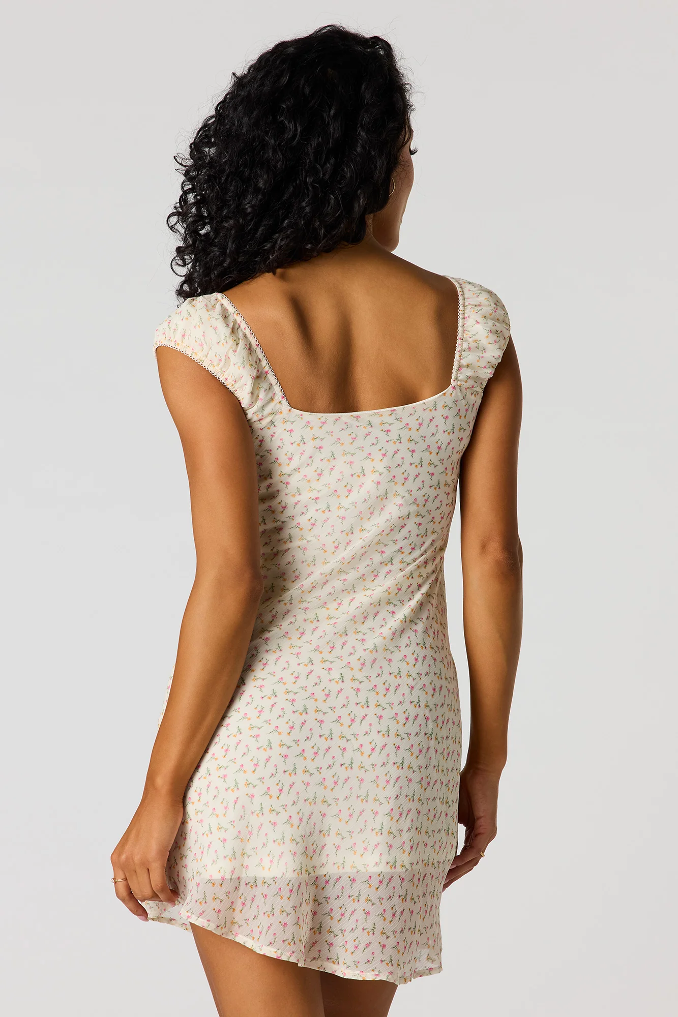 Floral Chiffon Mini Dress - Image 2