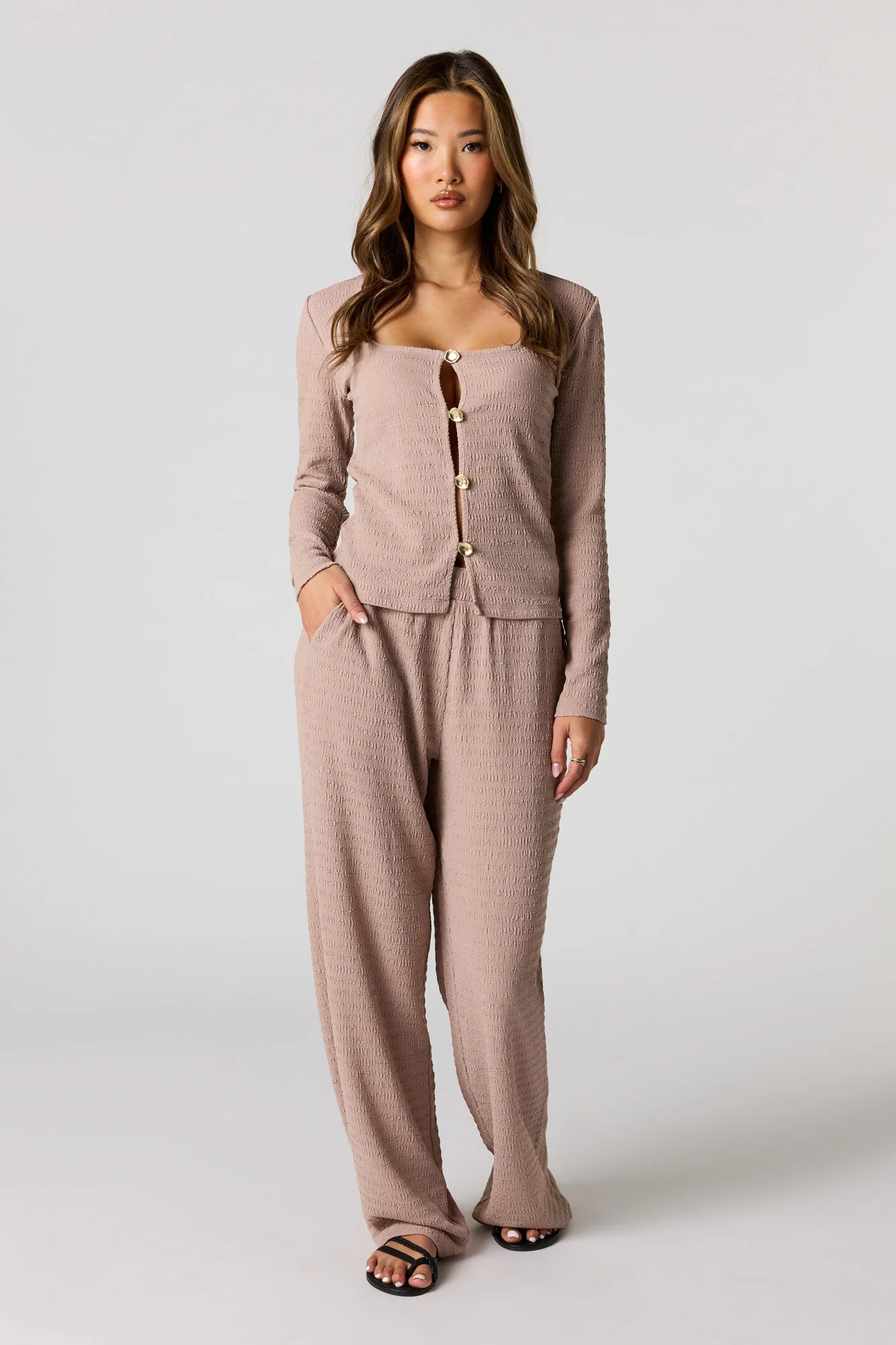 Textured Wide Leg Pant - Image 7