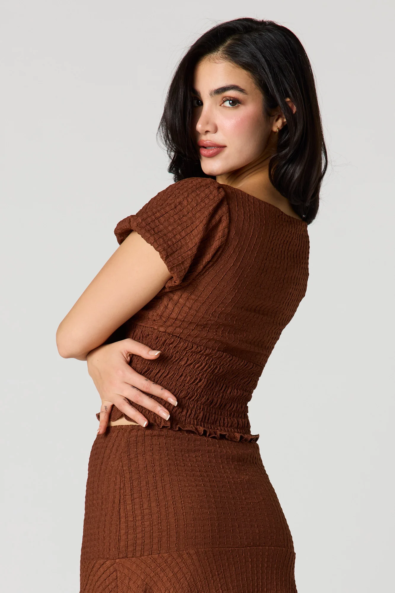 Puckered Puff Sleeve Top - Image 8