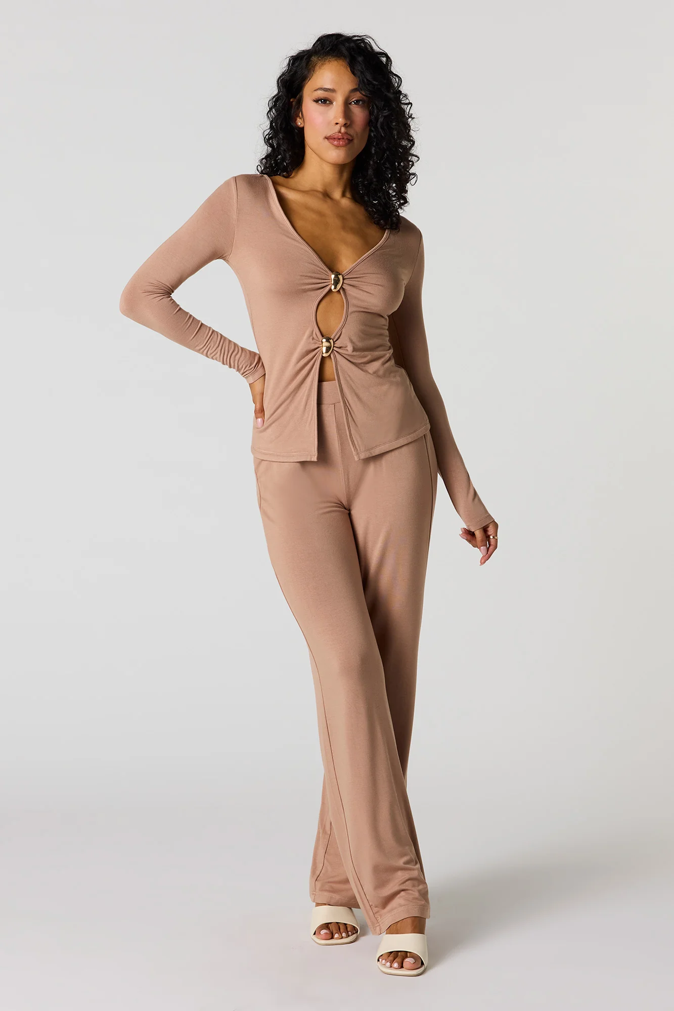 Metal Accent Cut-Out Flyaway Top - Image 15