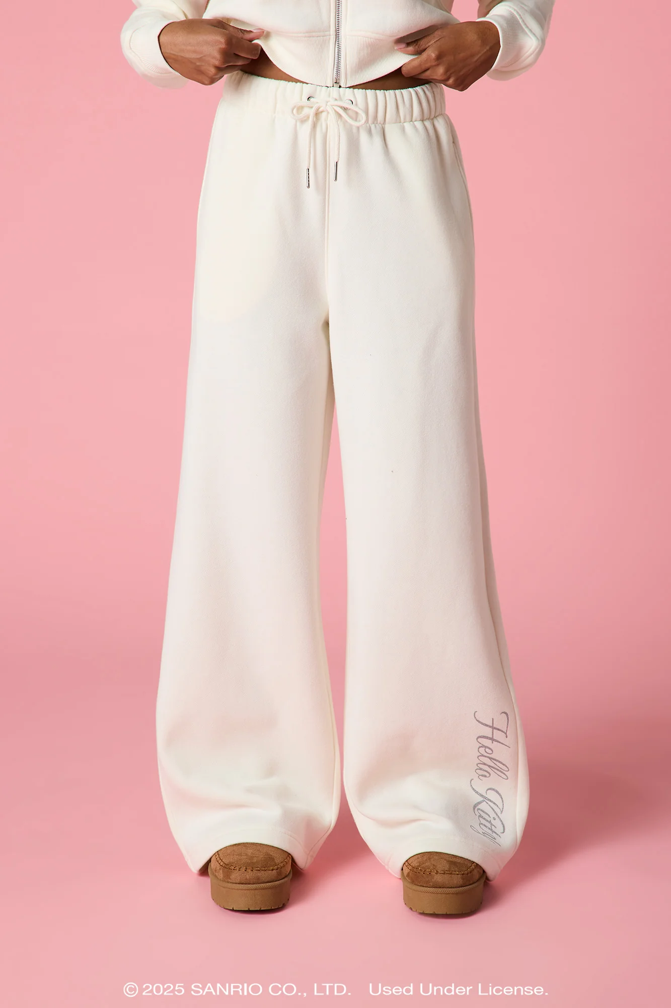 Hello Kitty® Glitter Graphic Wide Leg Sweatpant - Image 2