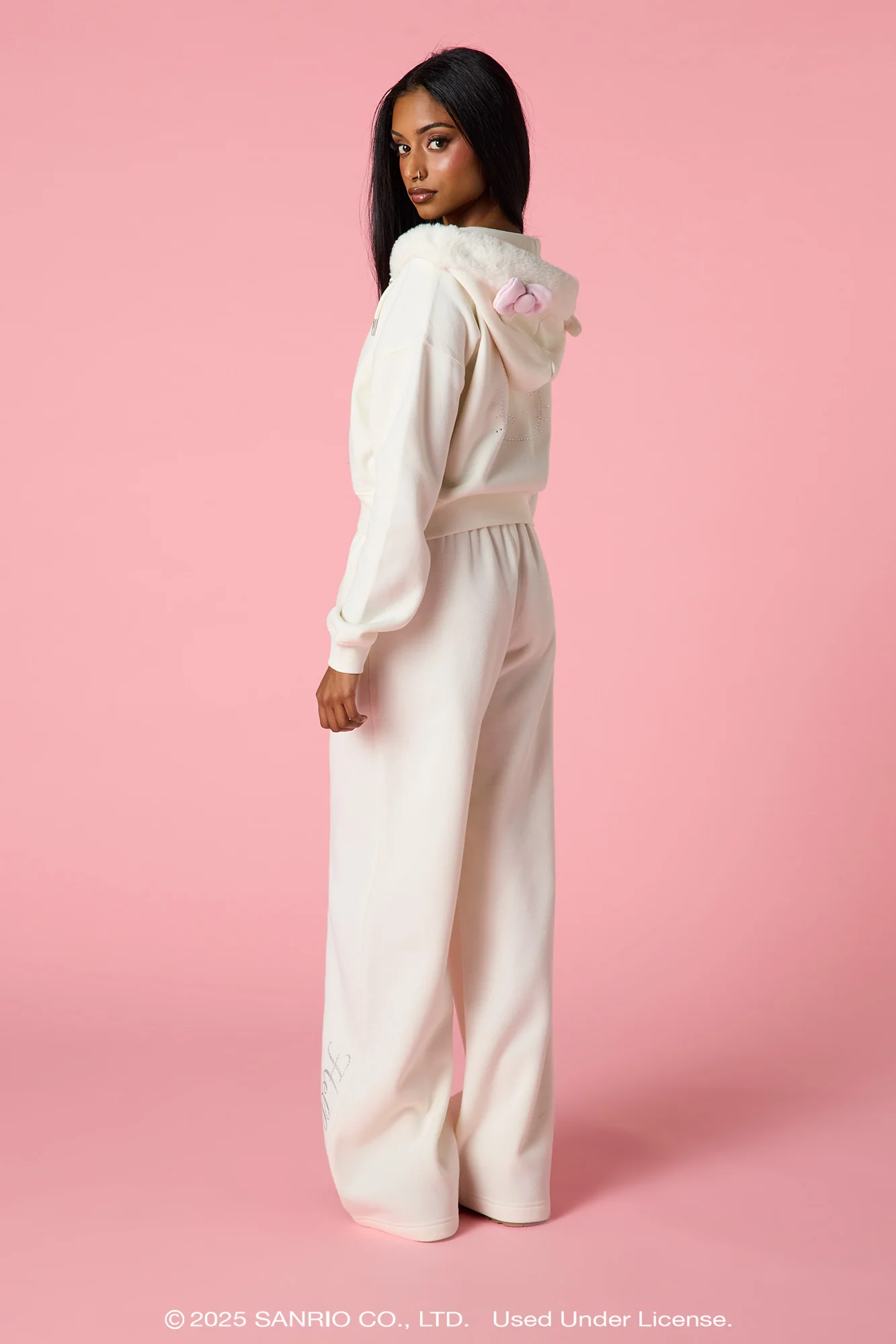 Hello Kitty® Glitter Graphic Wide Leg Sweatpant - Image 3