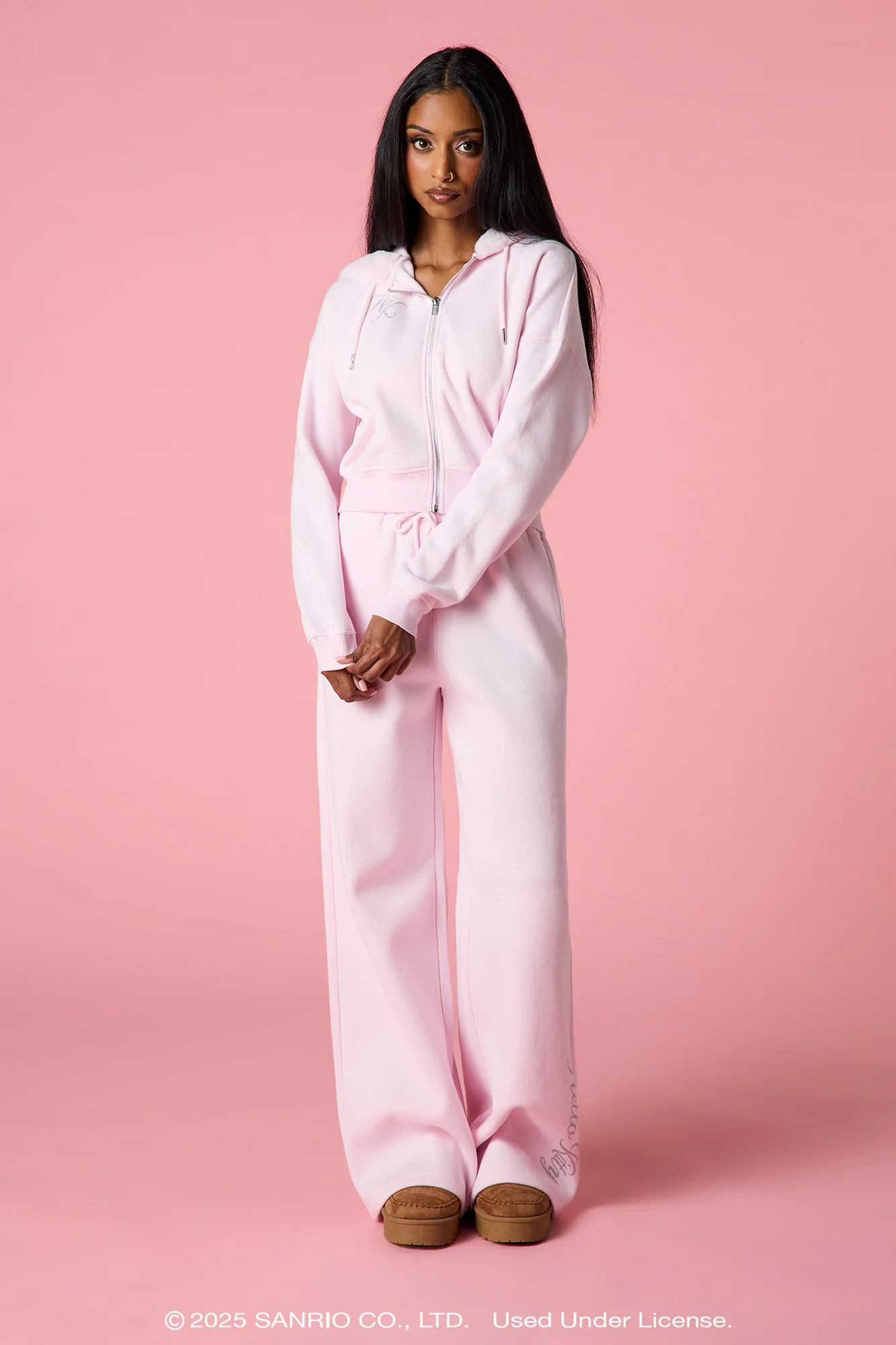 Hello Kitty® Glitter Graphic Wide Leg Sweatpant - Image 4