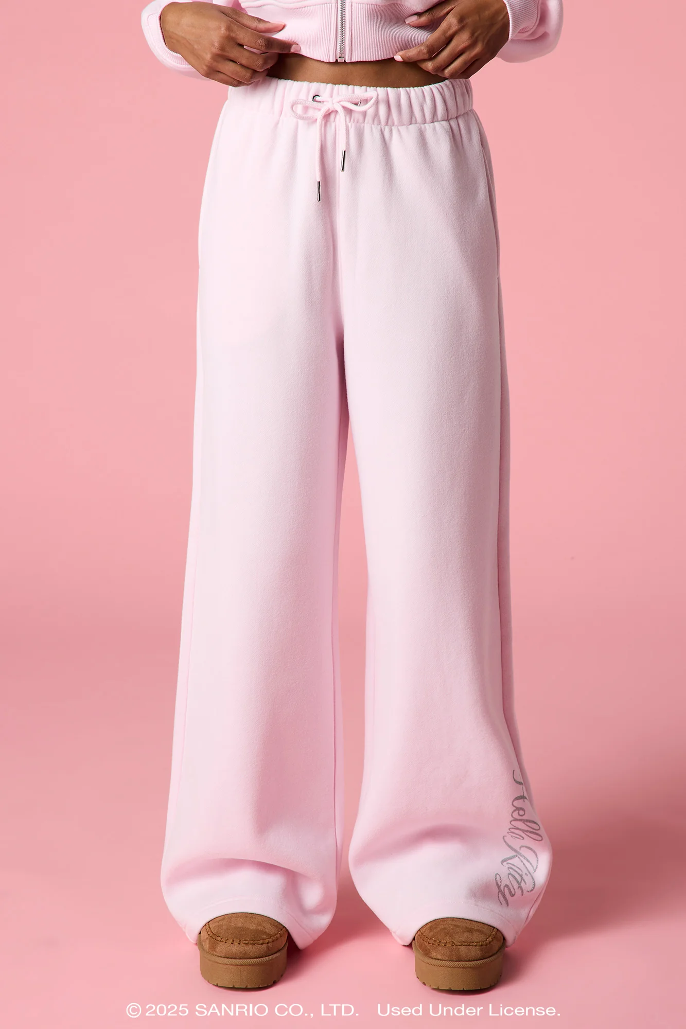 Hello Kitty® Glitter Graphic Wide Leg Sweatpant - Image 5