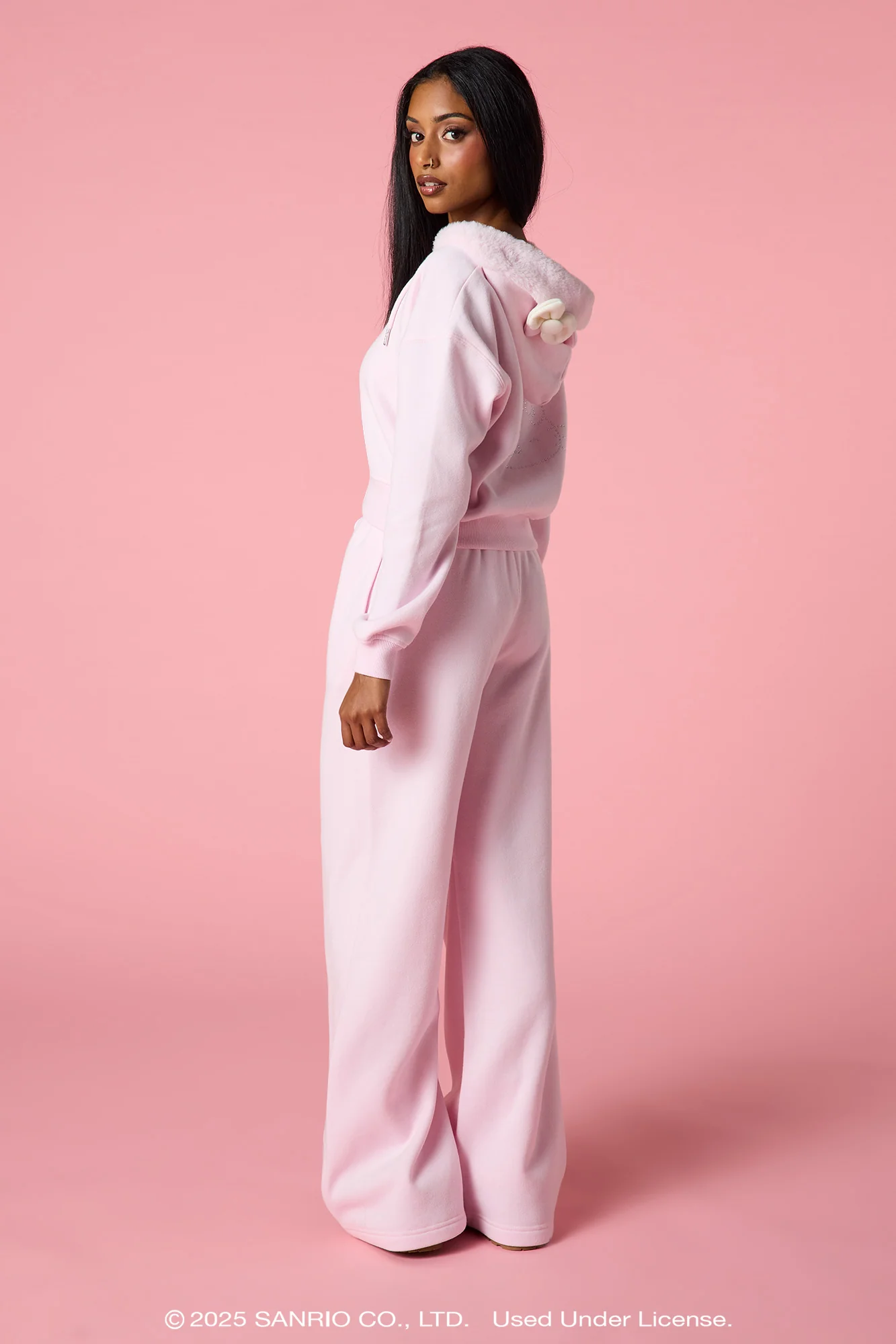 Hello Kitty® Glitter Graphic Wide Leg Sweatpant - Image 6