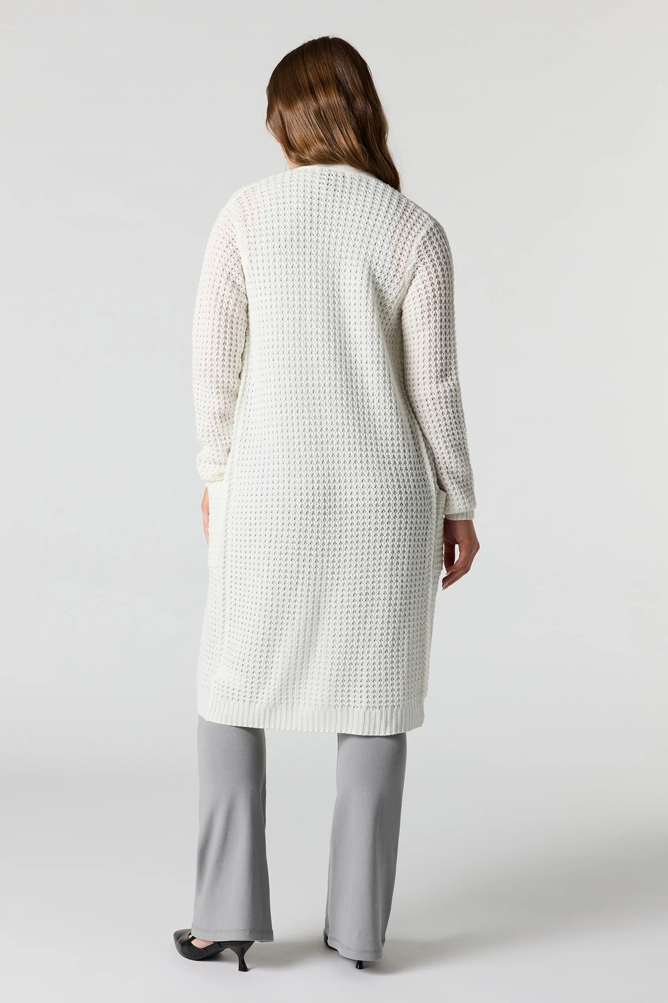 Open Knit Longline Cardigan - Image 3