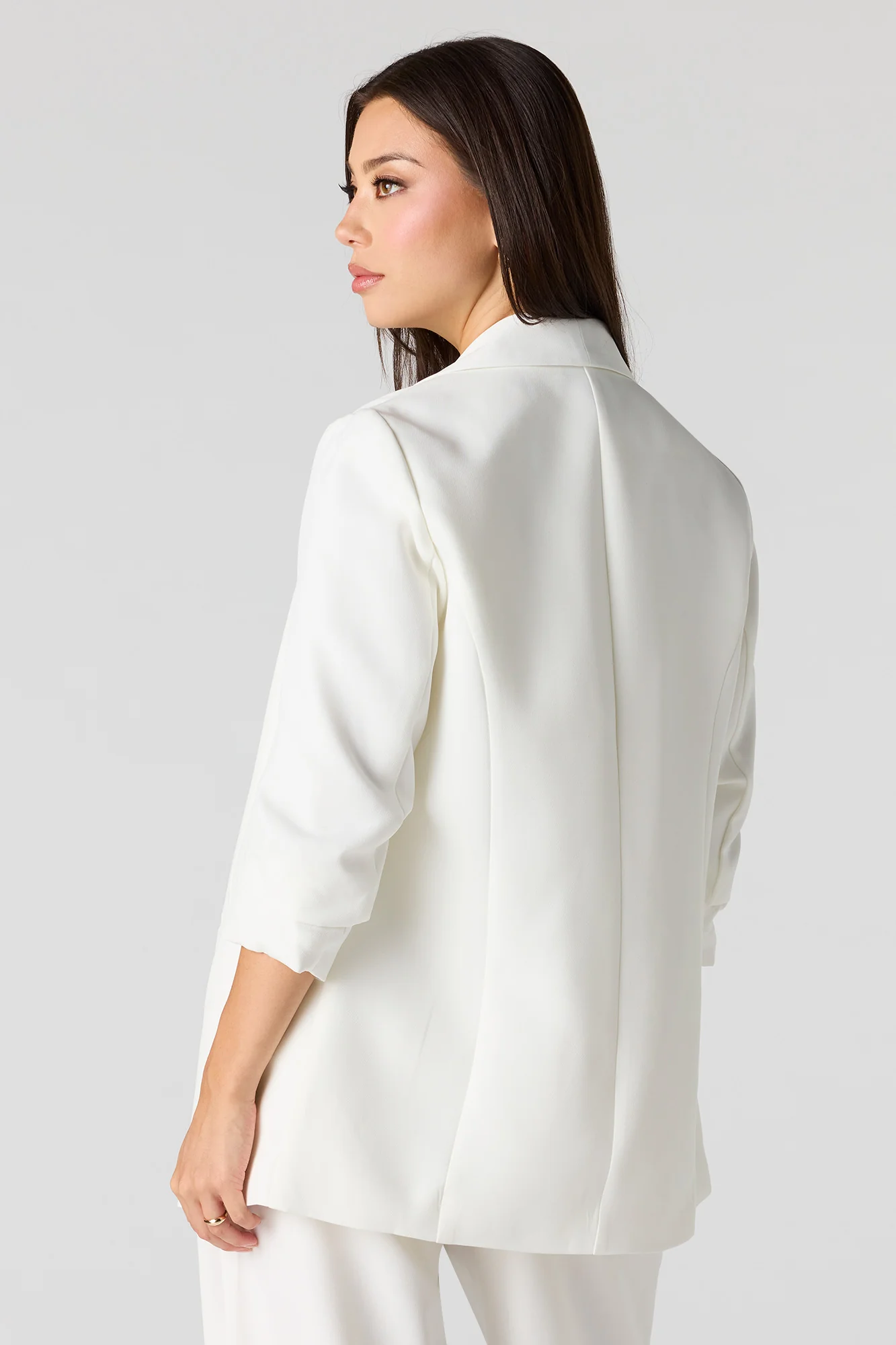 Crepe Scrunch Sleeve Blazer - Image 2