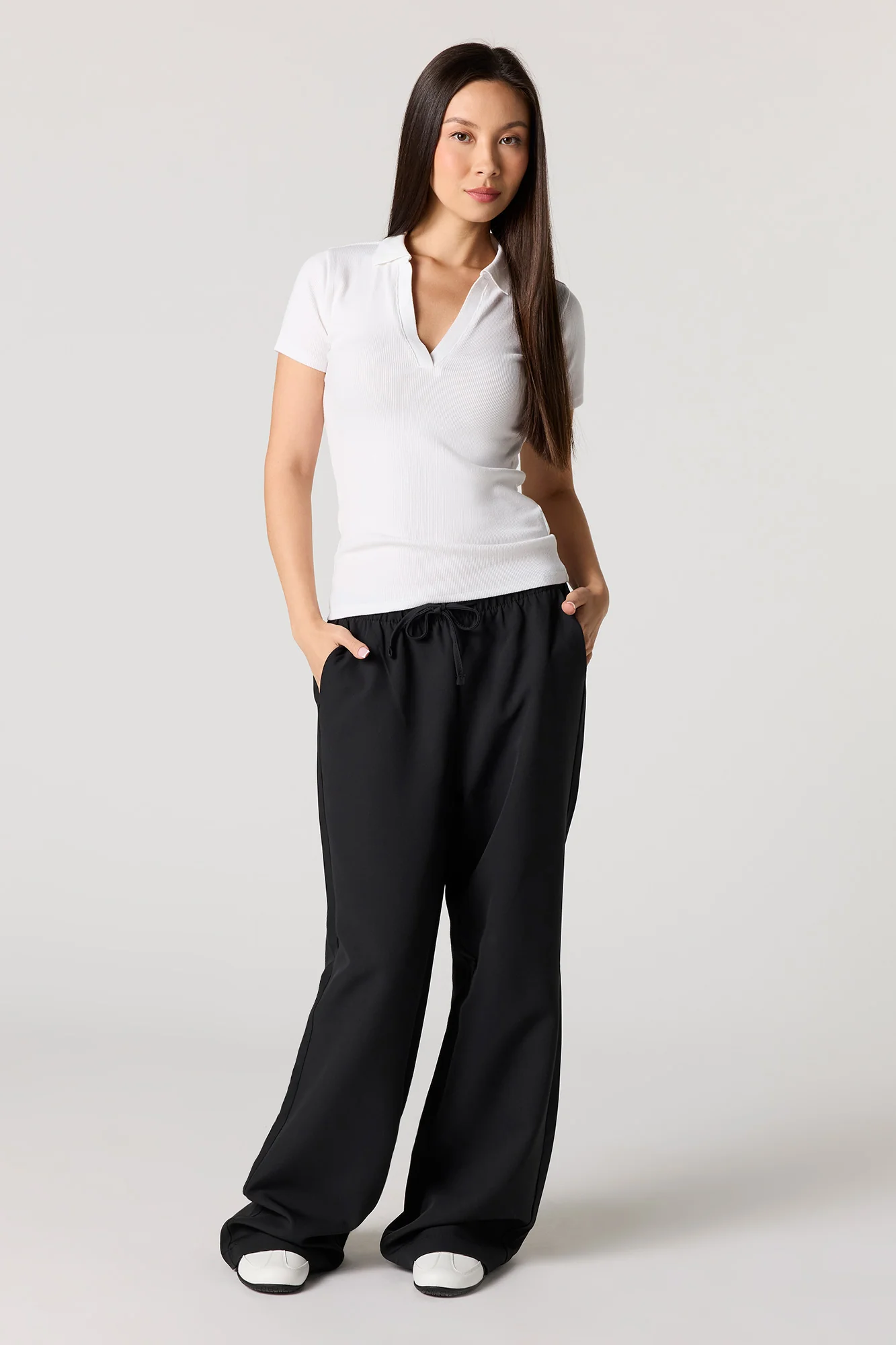 Ribbed Short Sleeve Polo Top - Image 12