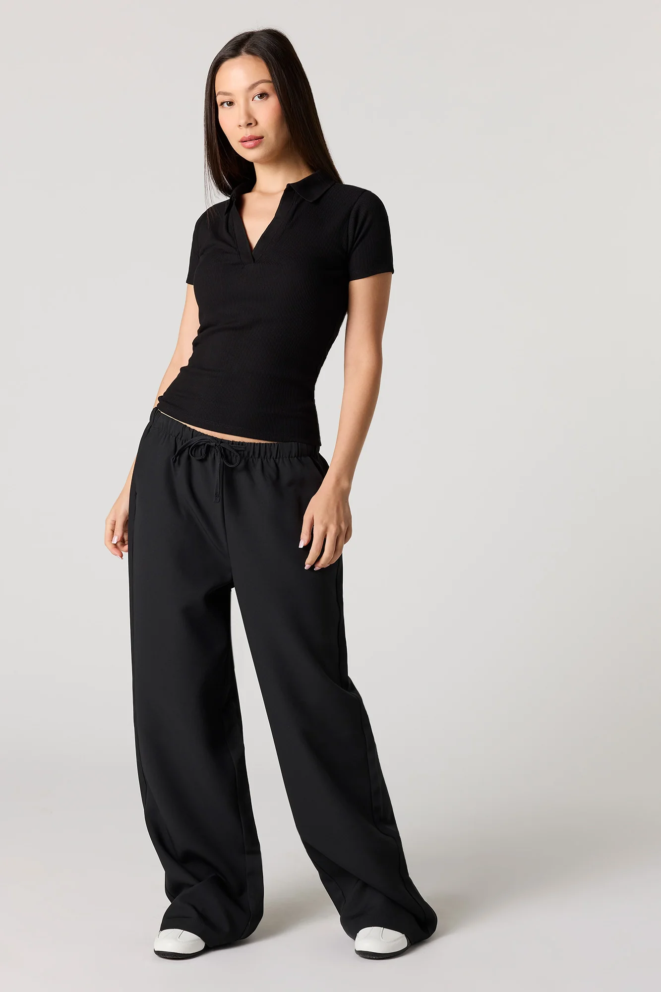 Ribbed Short Sleeve Polo Top - Image 6