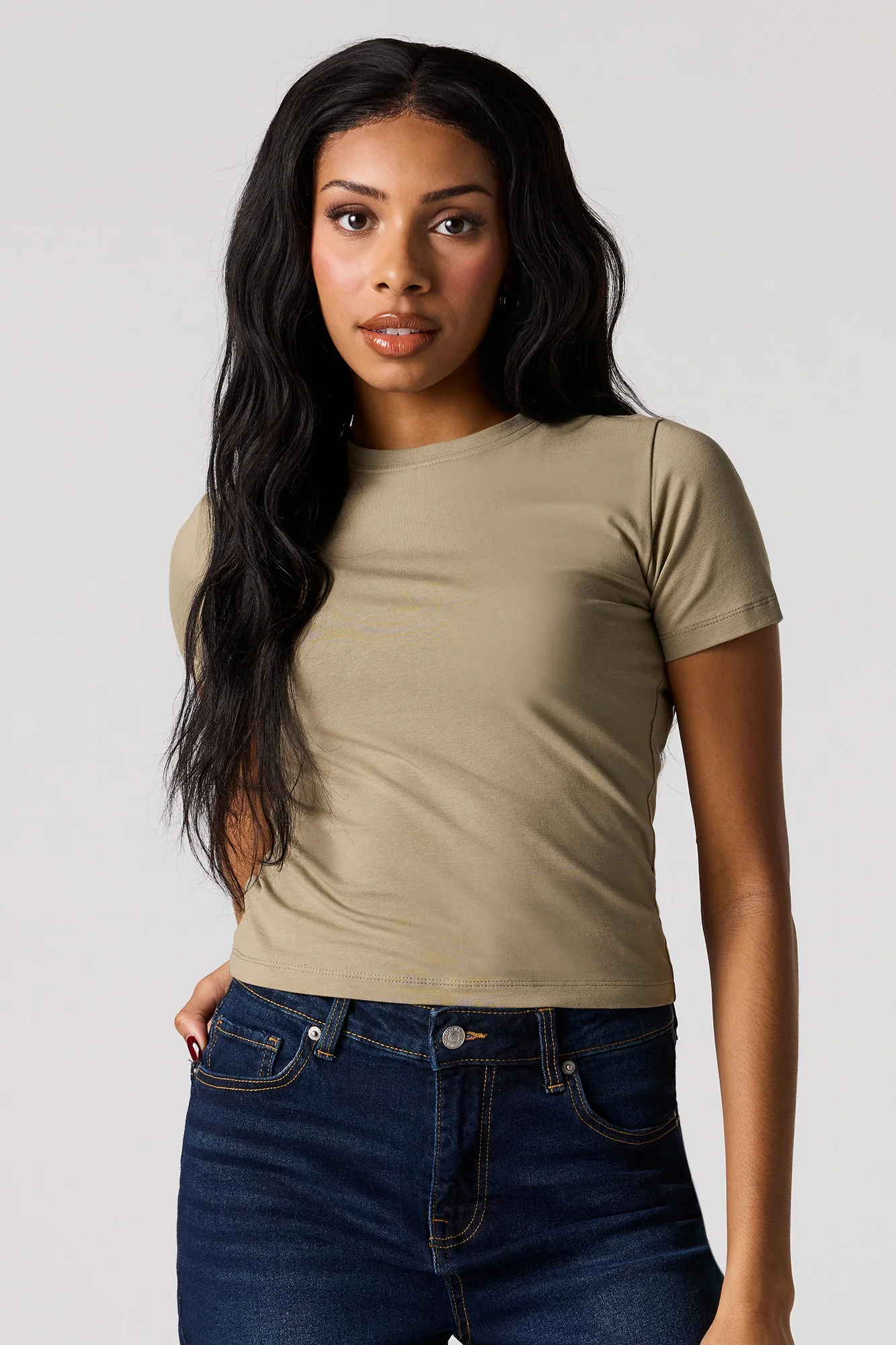 Crew Neck Baby Tee - Image 16