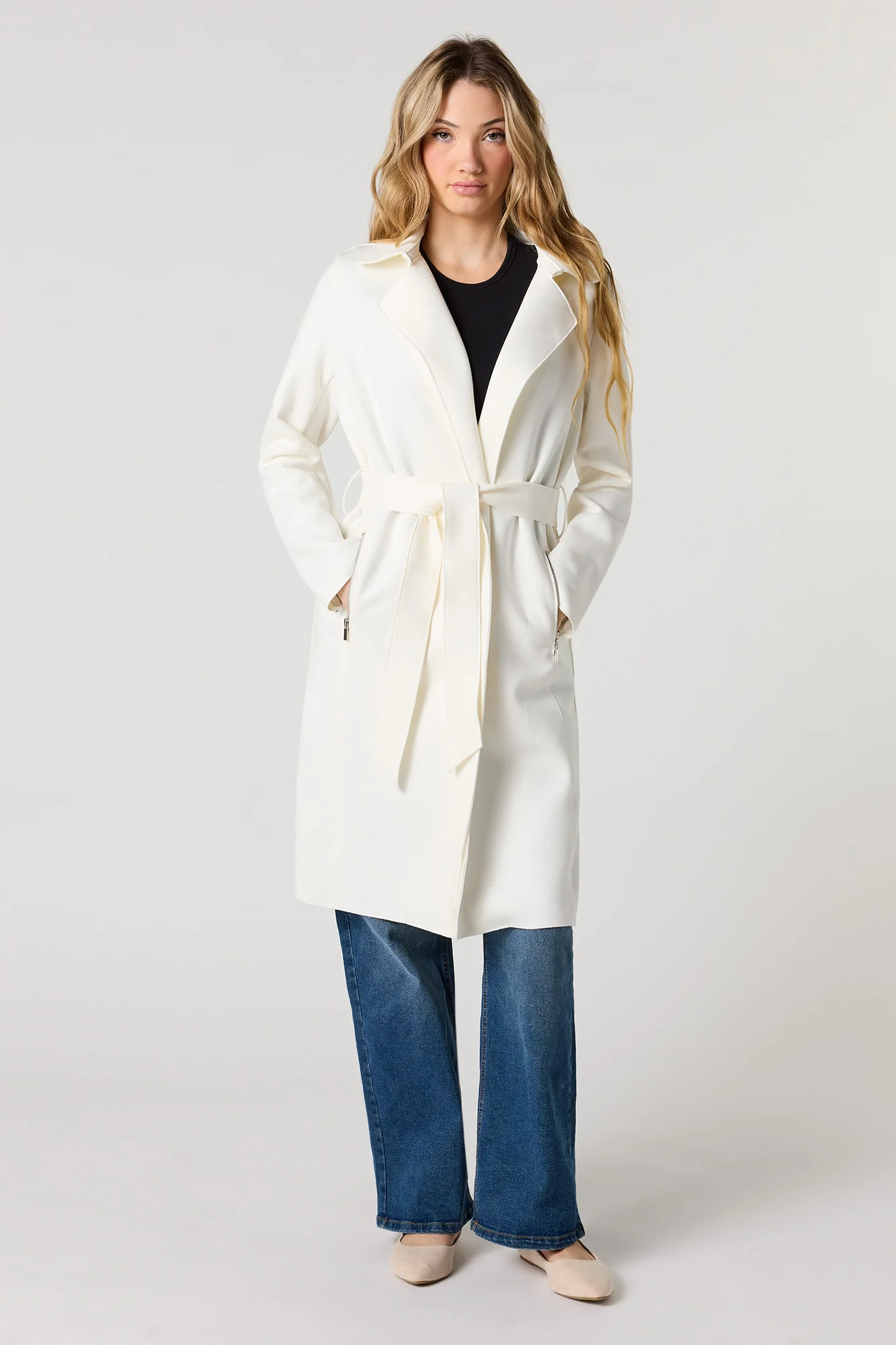 Faux Suede Trench Coat - Image 7