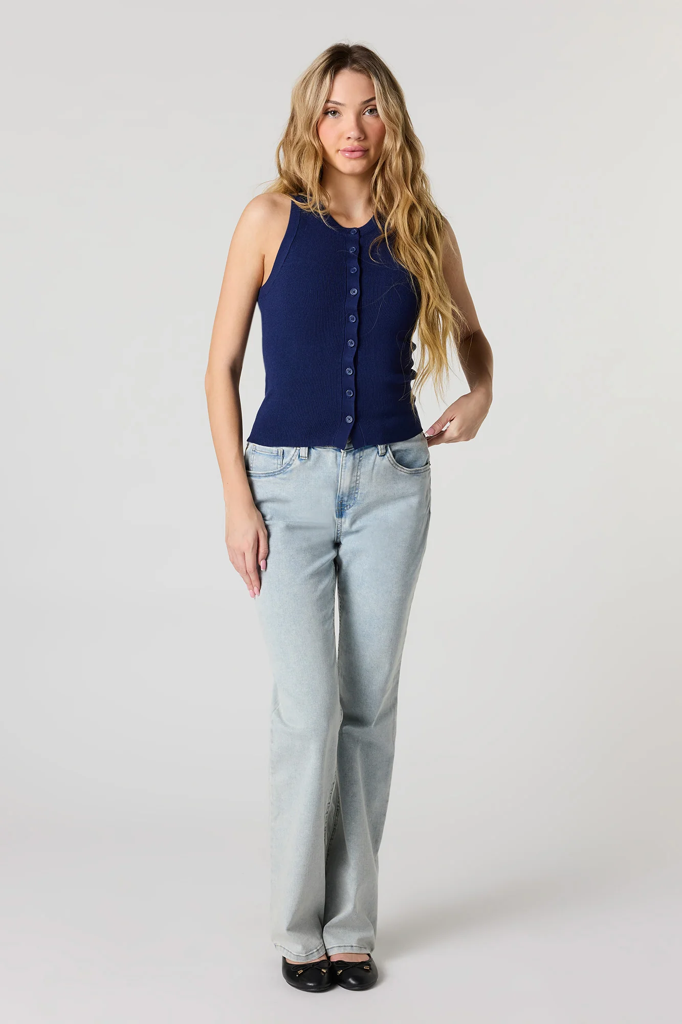 Ribbed Button-Up Tank - Image 3