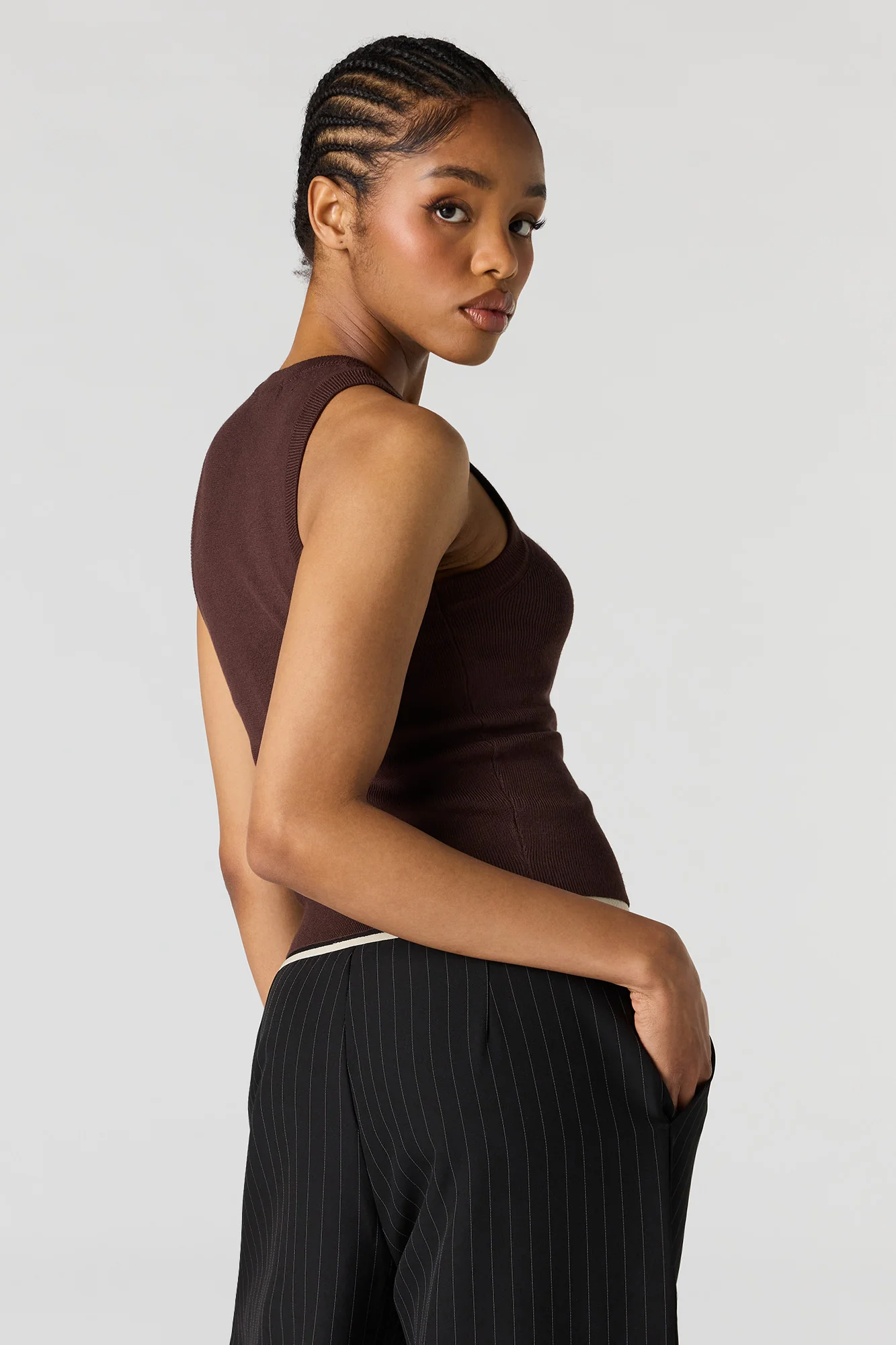 Ribbed Knit Button-Up Vest - Image 5