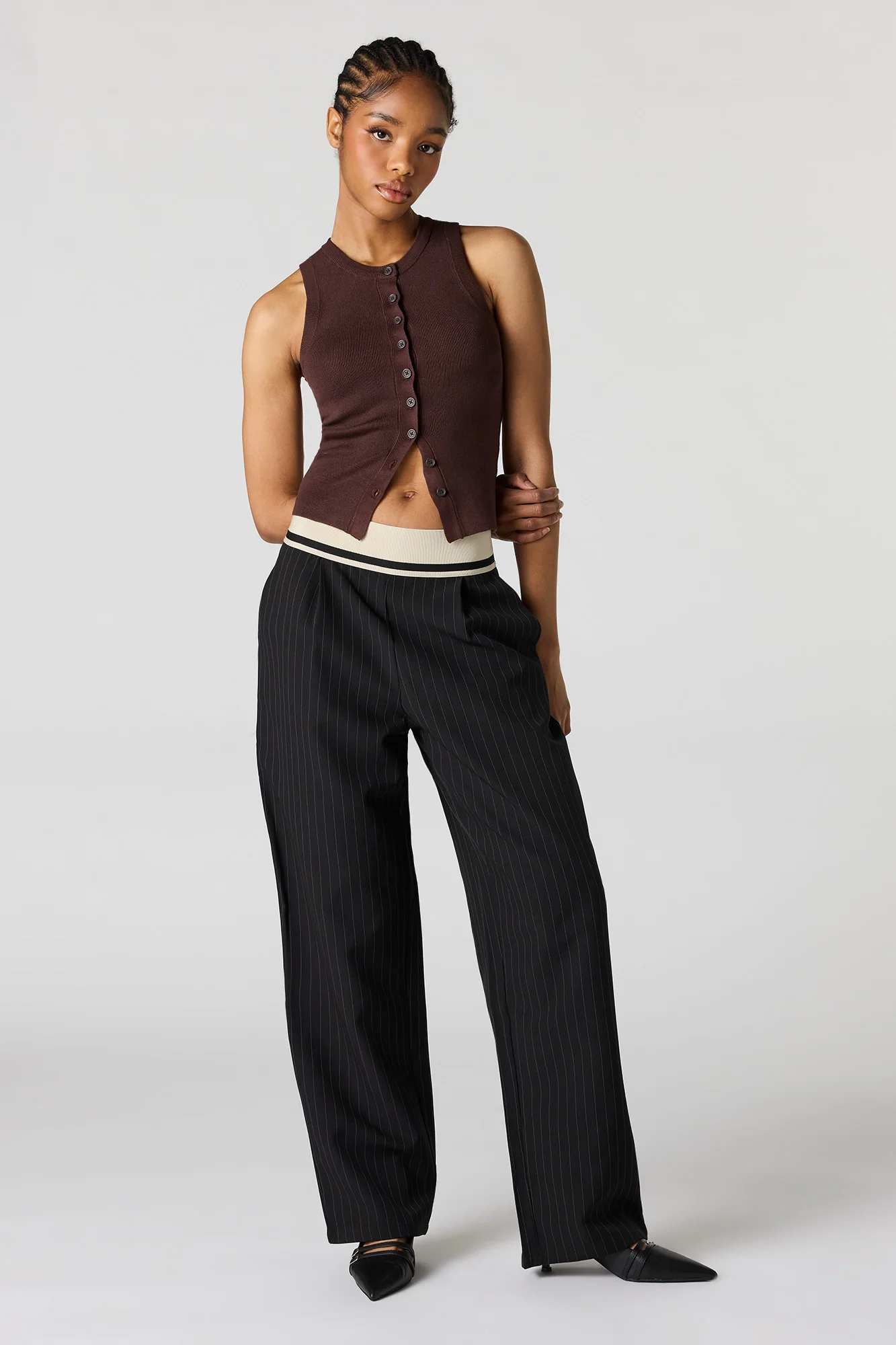 Ribbed Knit Button-Up Vest - Image 6