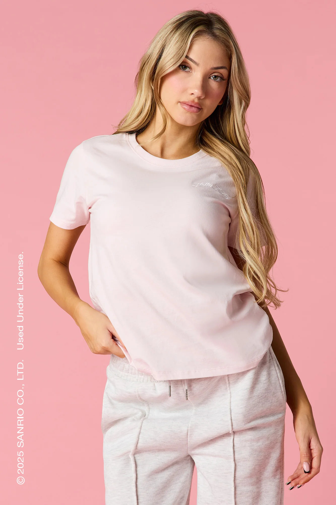Hello Kitty® Embroidered Rhinestone T-Shirt - Image 2
