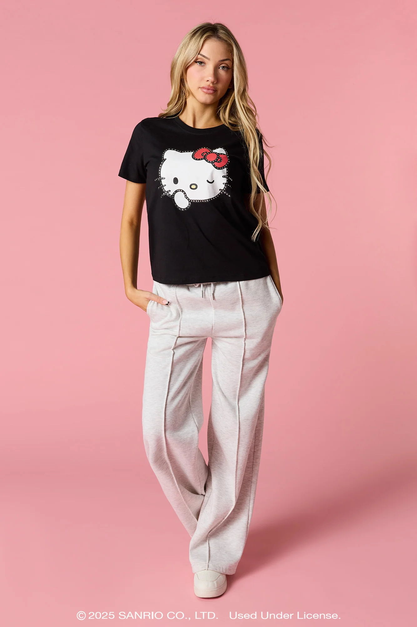 Hello Kitty® Rhinestone Graphic T-Shirt - Image 3