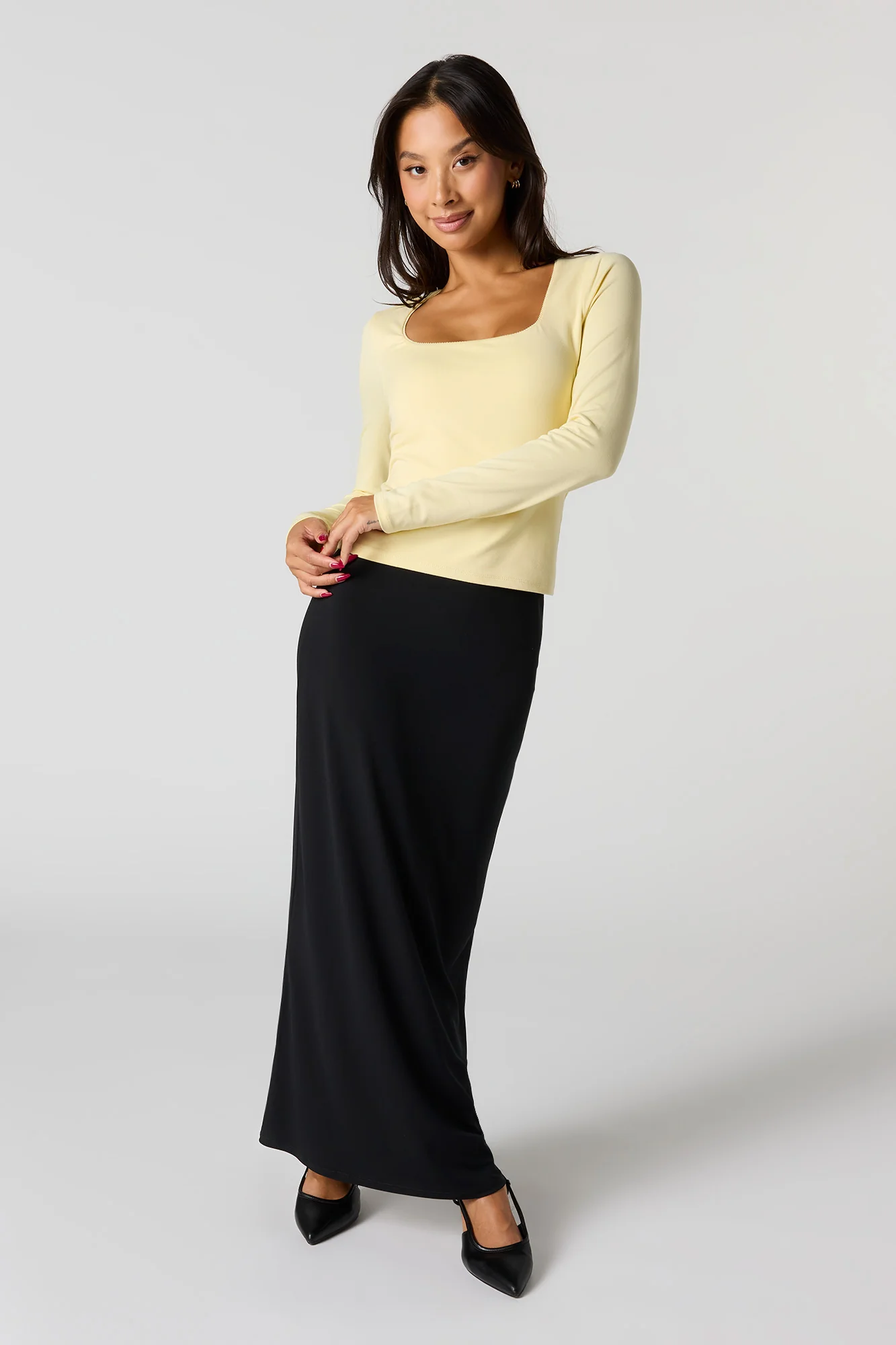 Long Sleeve Scoop Neck Top - Image 3
