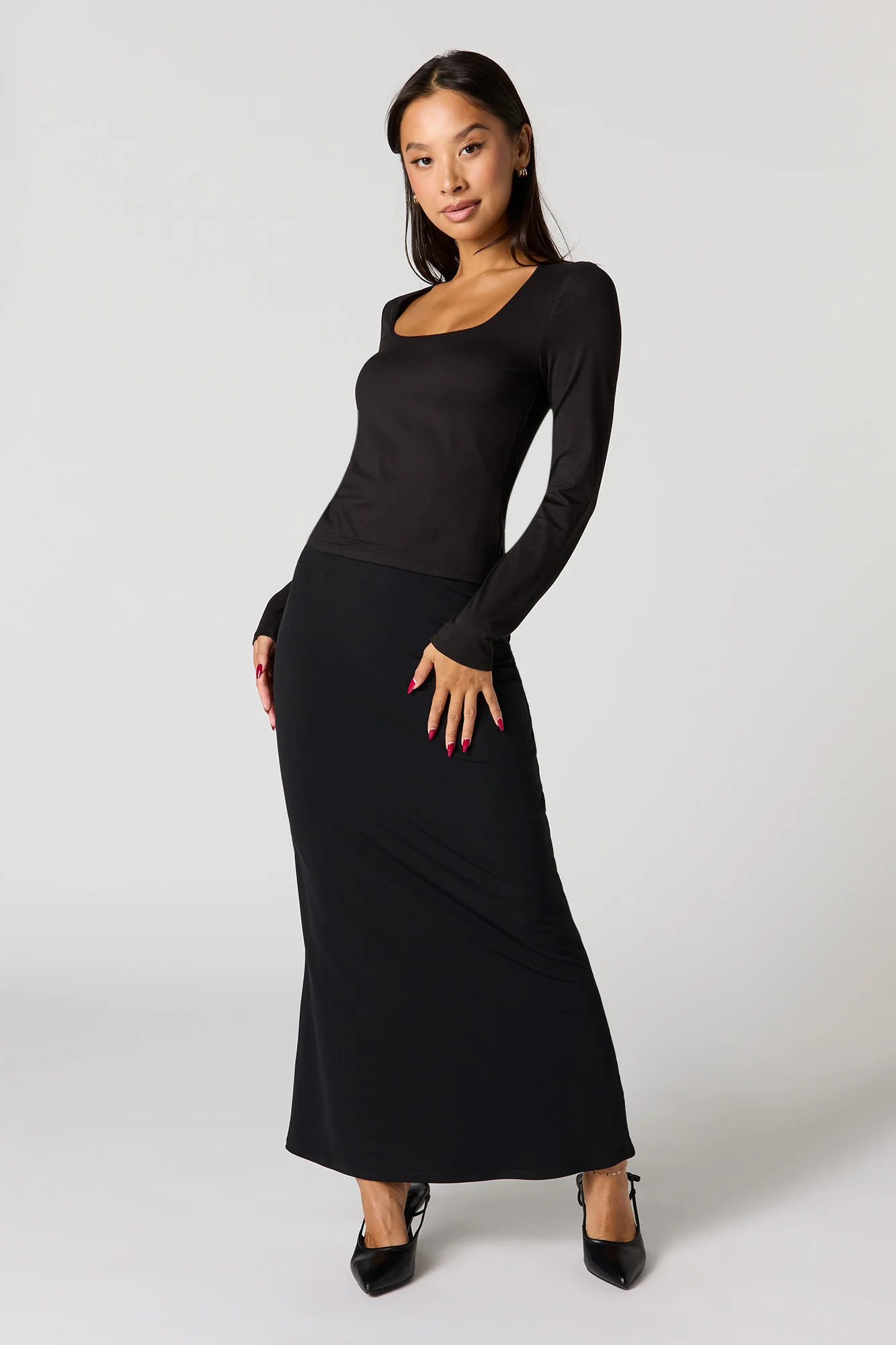Long Sleeve Scoop Neck Top - Image 6
