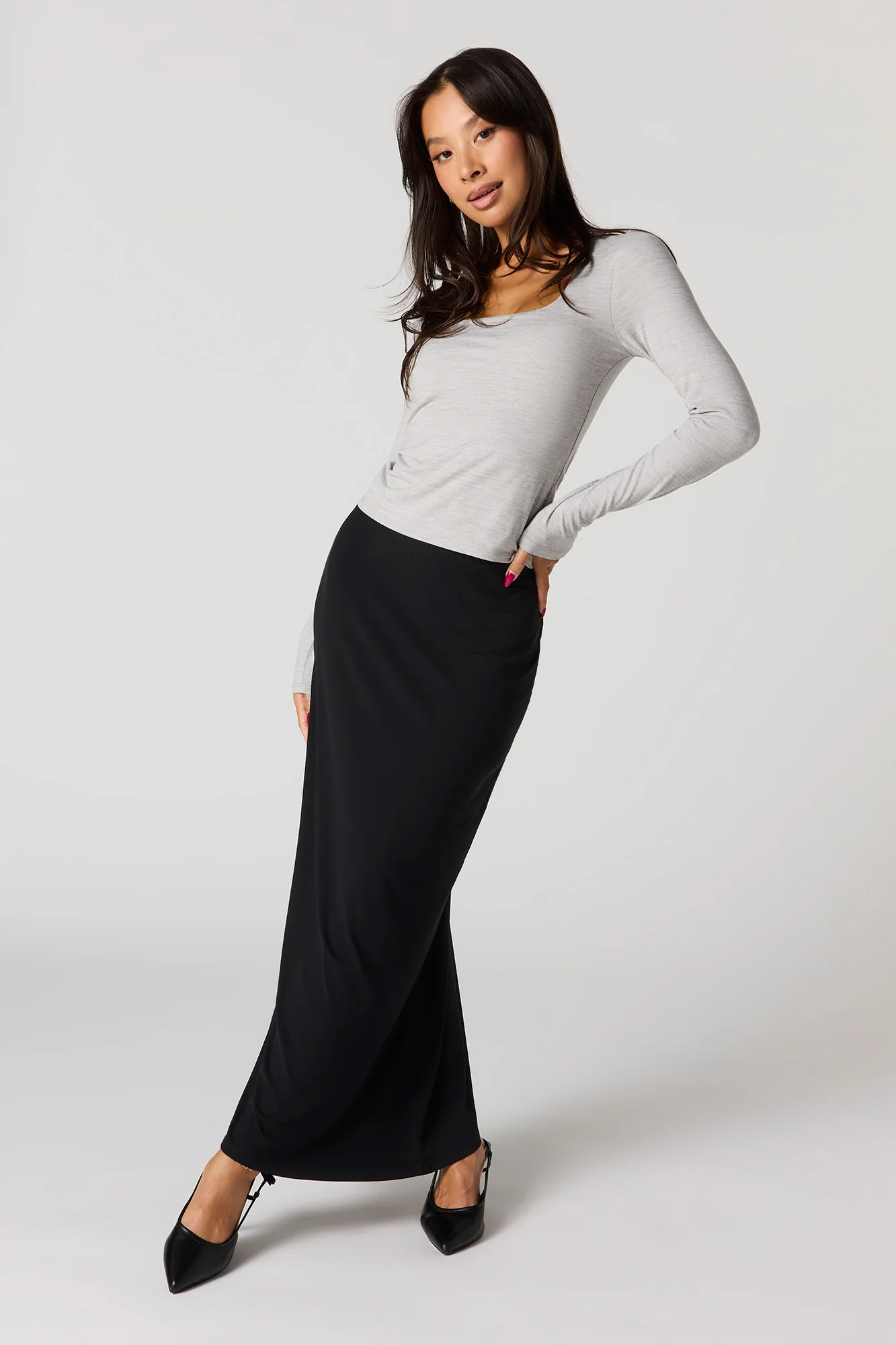Long Sleeve Scoop Neck Top - Image 9