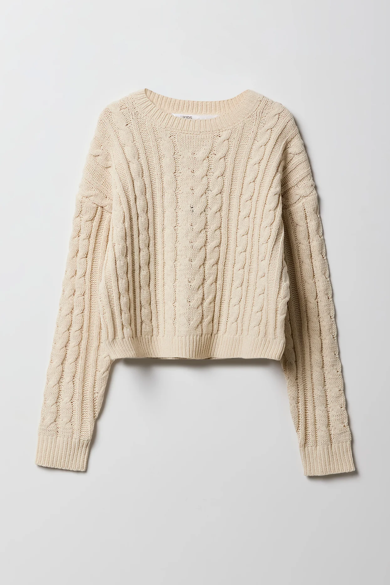 Girls Cable Knit Boxy Sweater