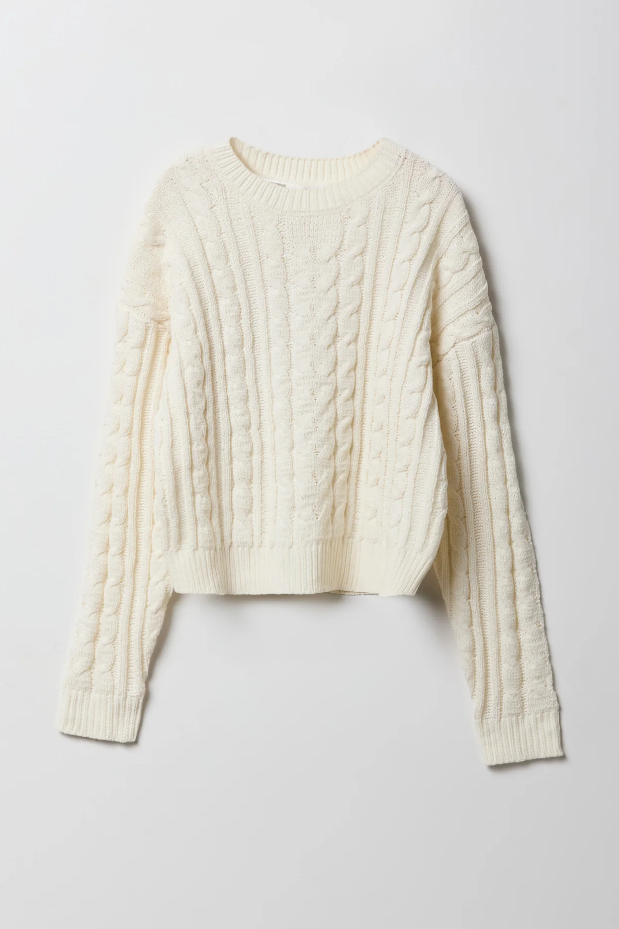 Girls Cable Knit Boxy Sweater - Image 3