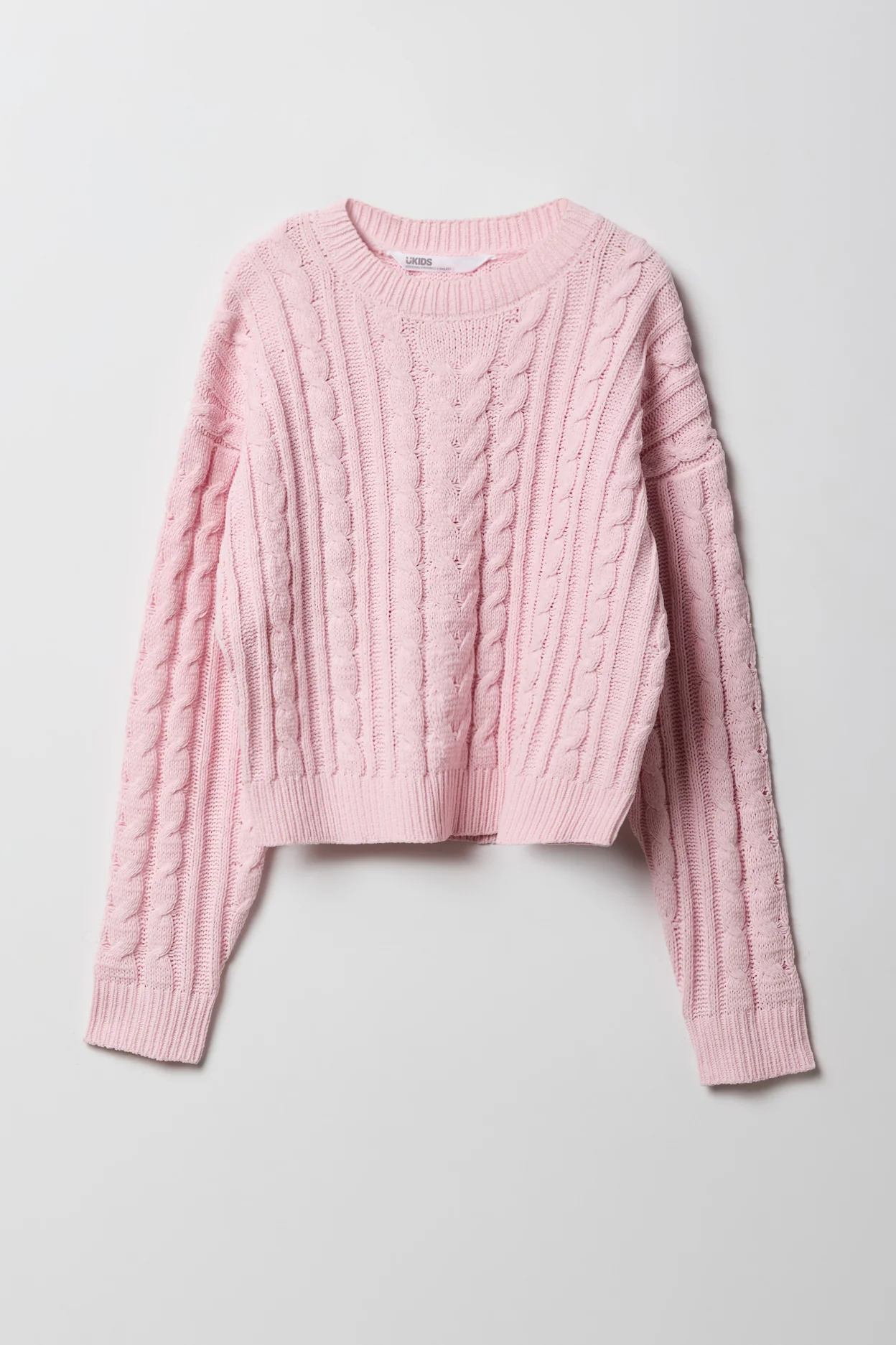Girls Cable Knit Boxy Sweater - Image 7