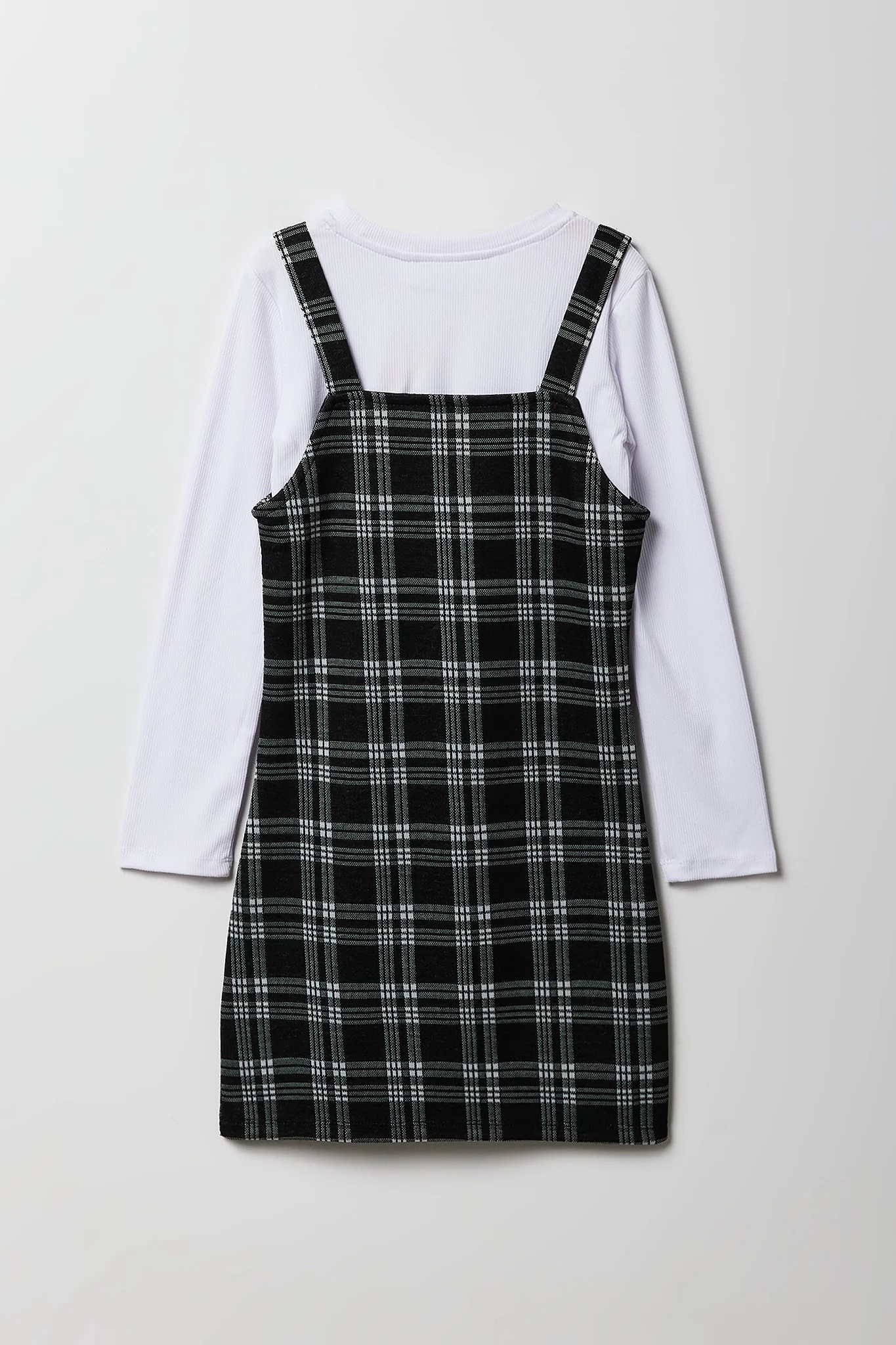 Girls Plaid Dress & Long Sleeve Top Set - Image 2