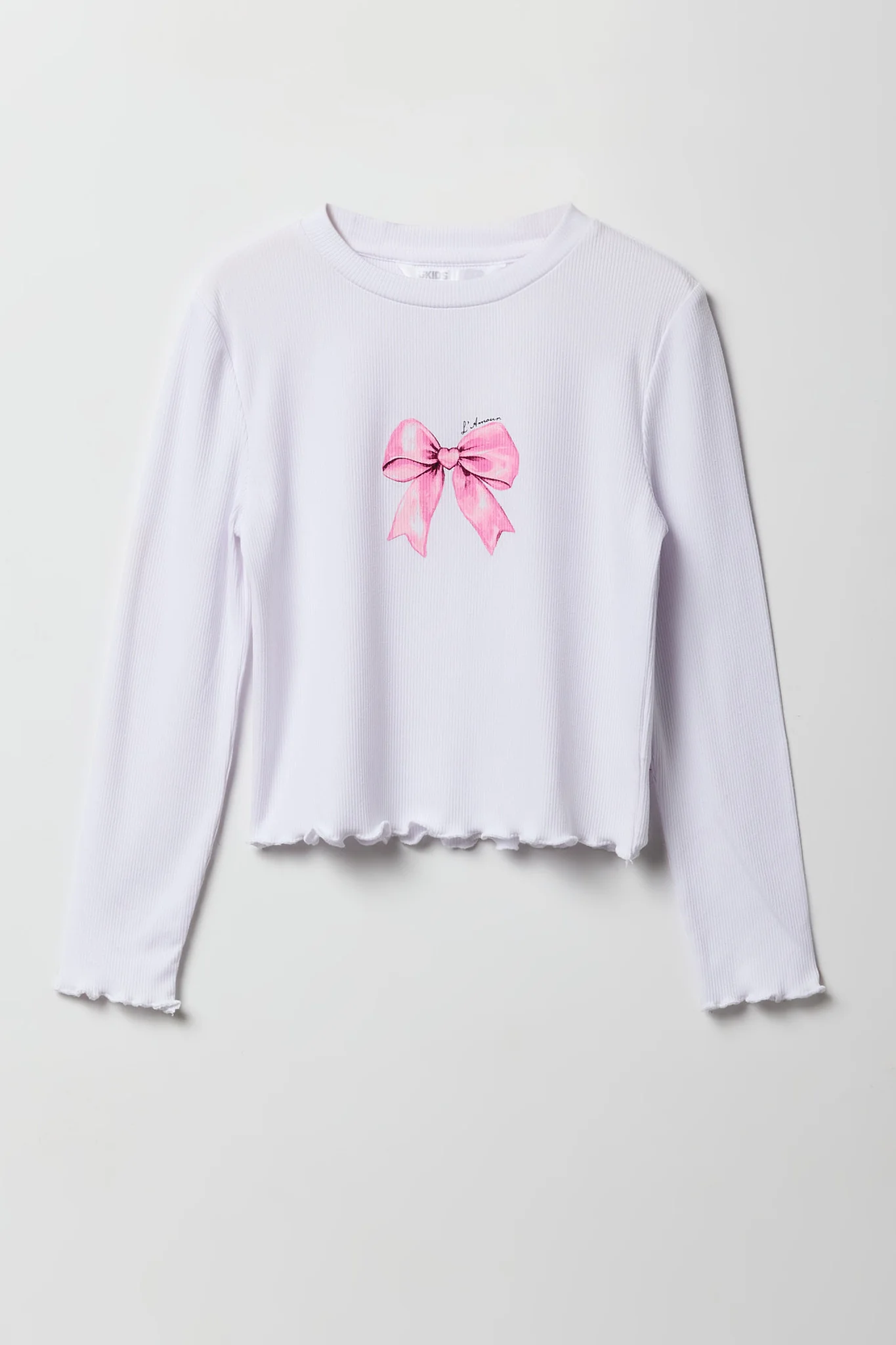 Girls Graphic Long Sleeve Top & Plaid Skort Set - Image 2