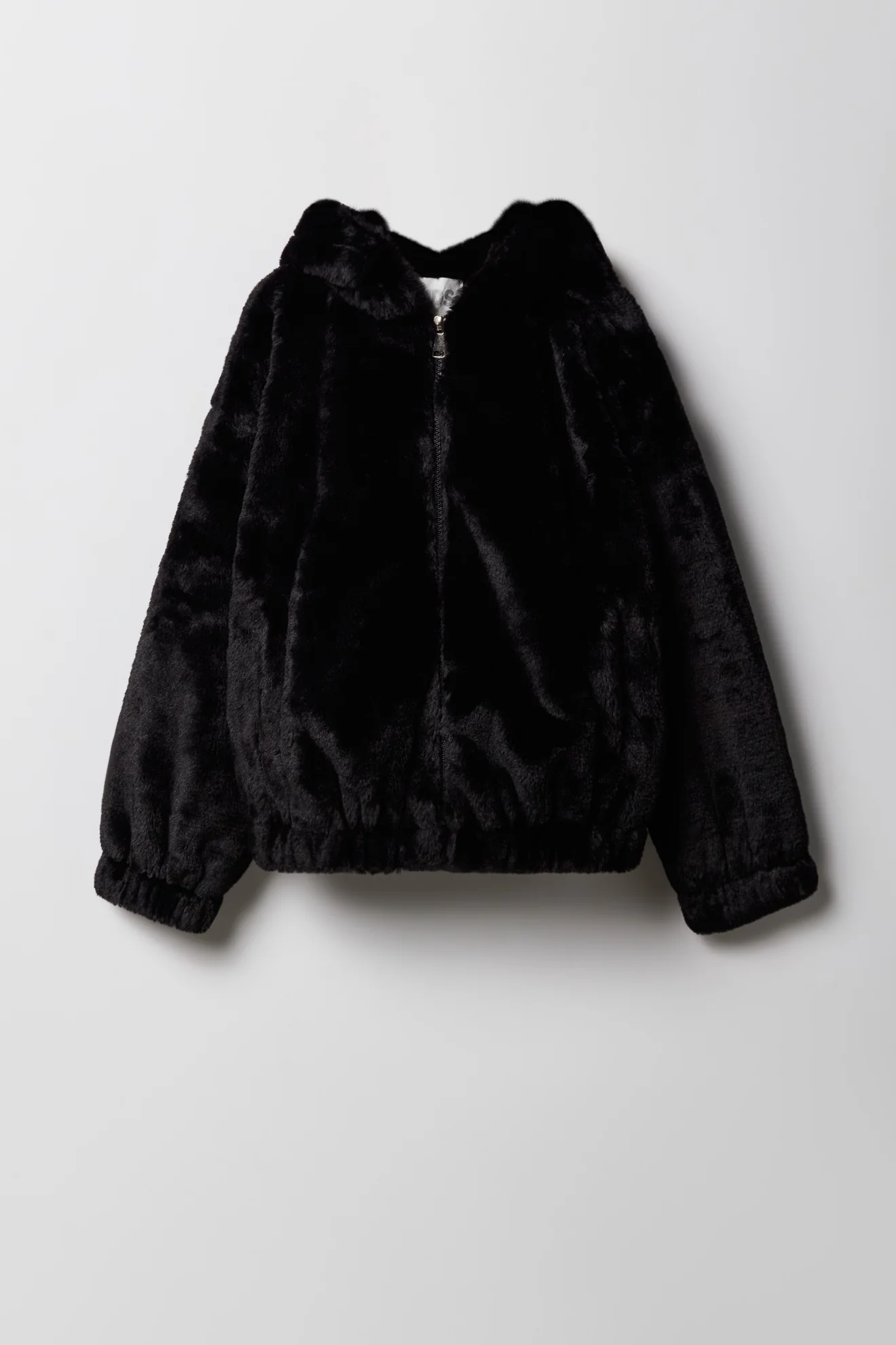 Girls Faux Fur Bomber Jacket - Image 3