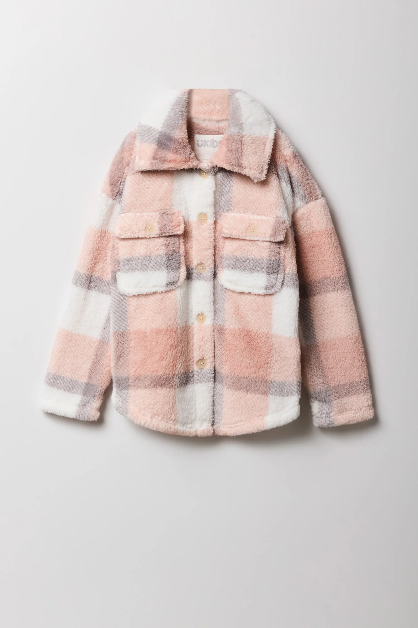 Girls Plaid Sherpa Shacket - Image 7