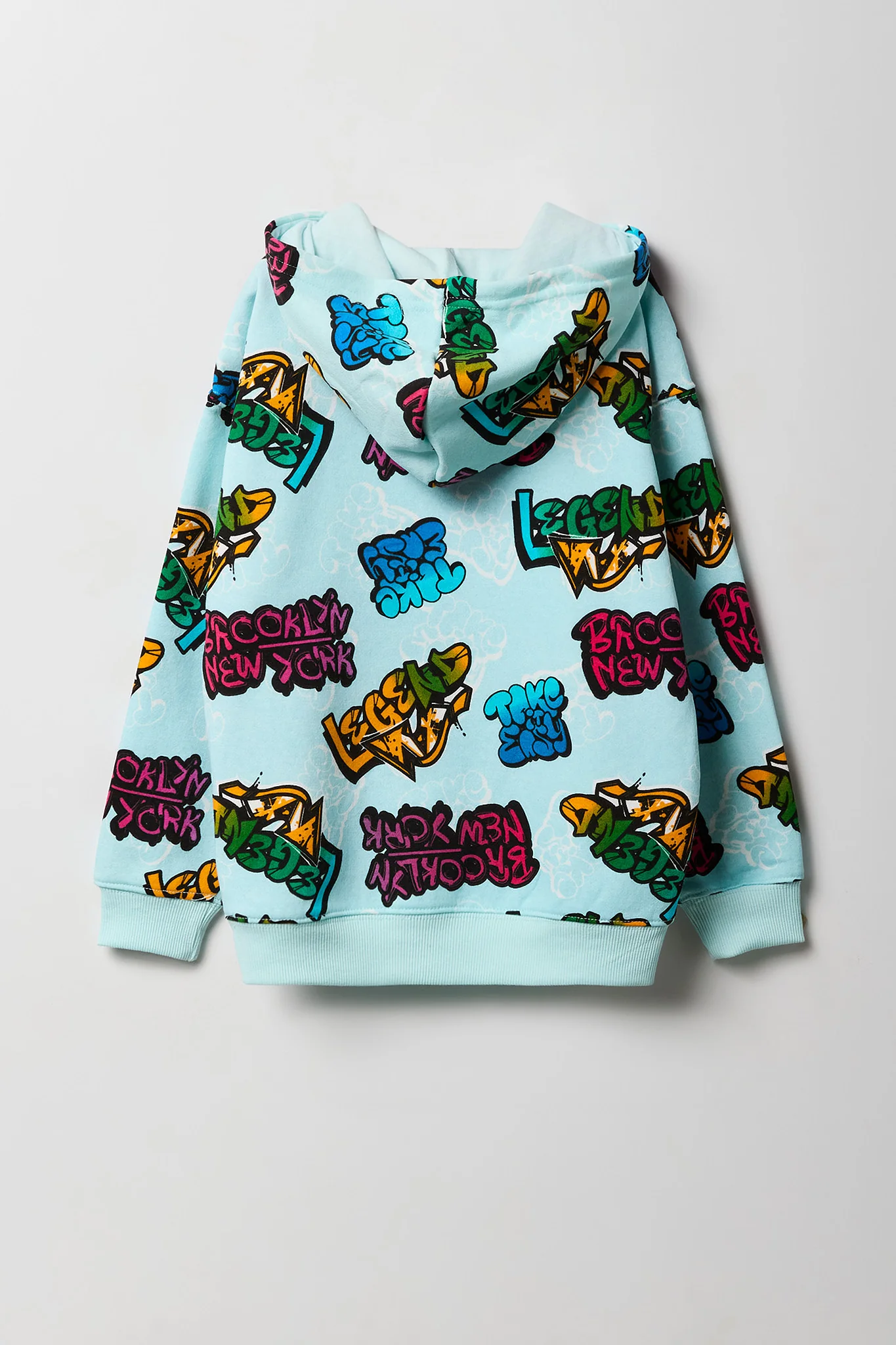 Kids Graffiti Print Fleece Hoodie - Image 4