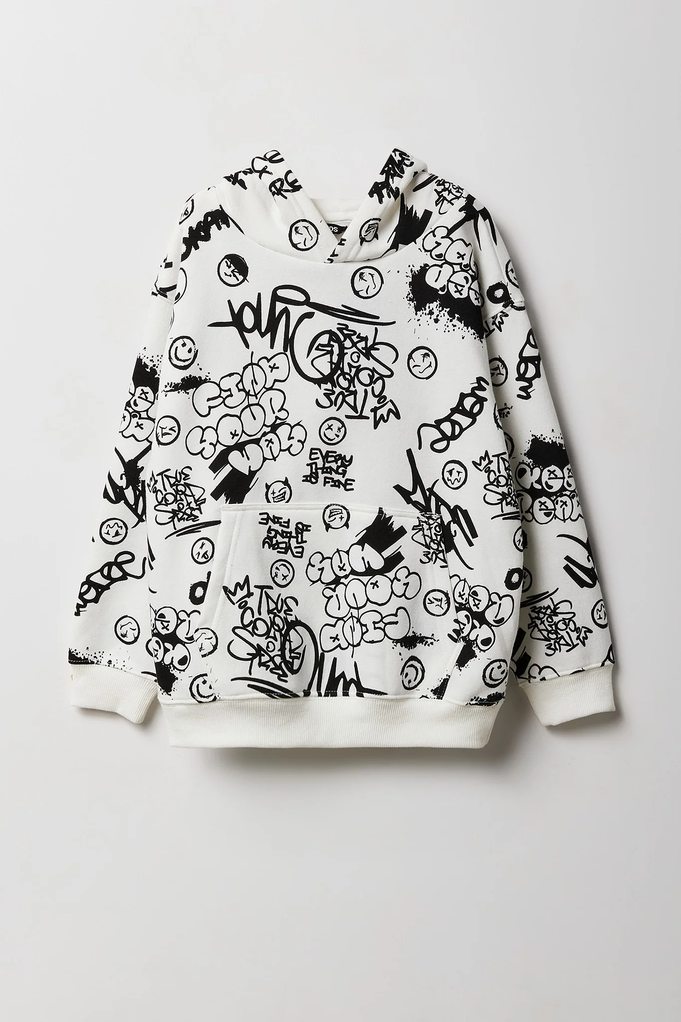 Kids Graffiti Print Fleece Hoodie - Image 5