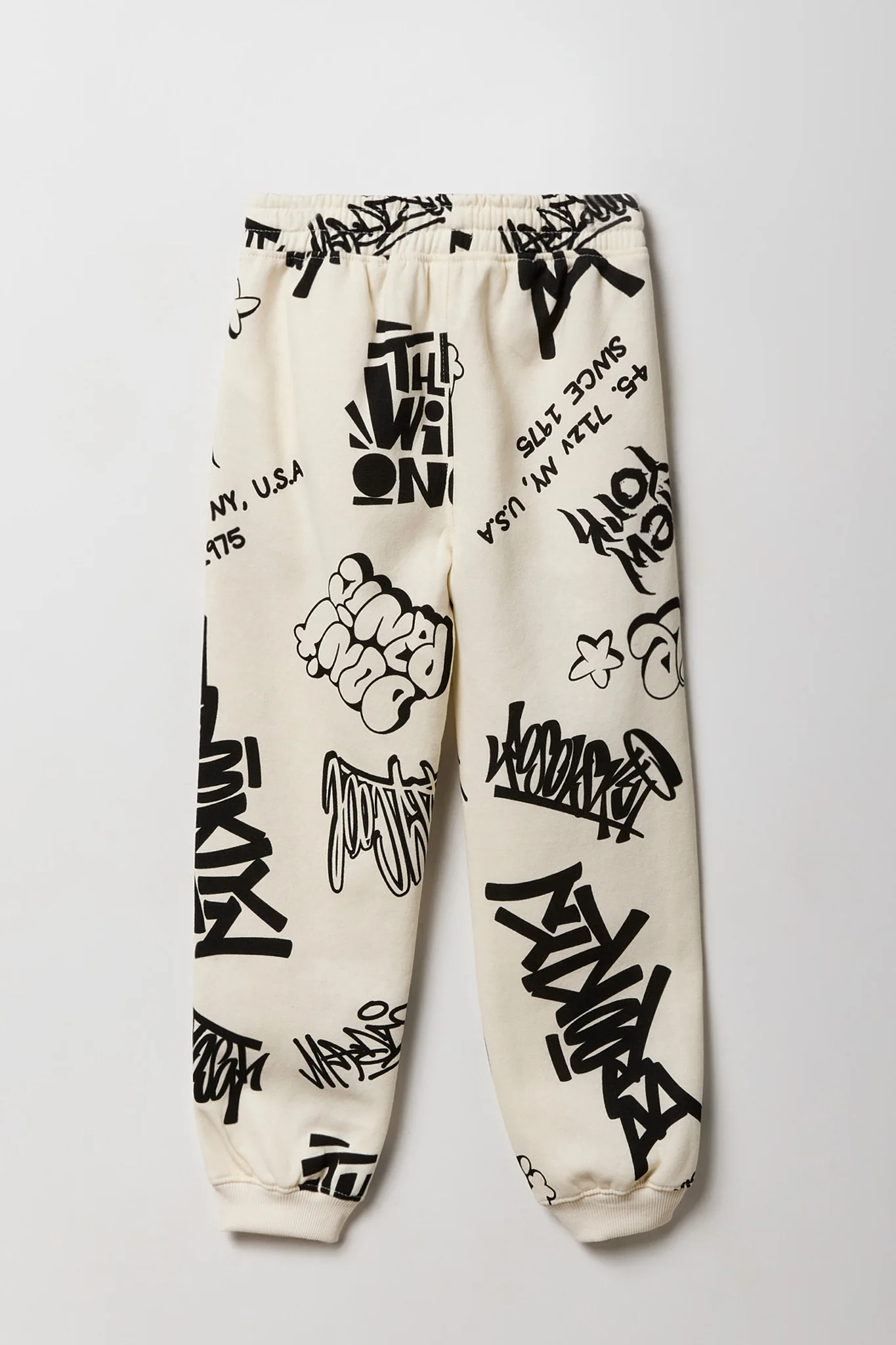 Kids Graffiti Print Fleece Jogger - Image 6