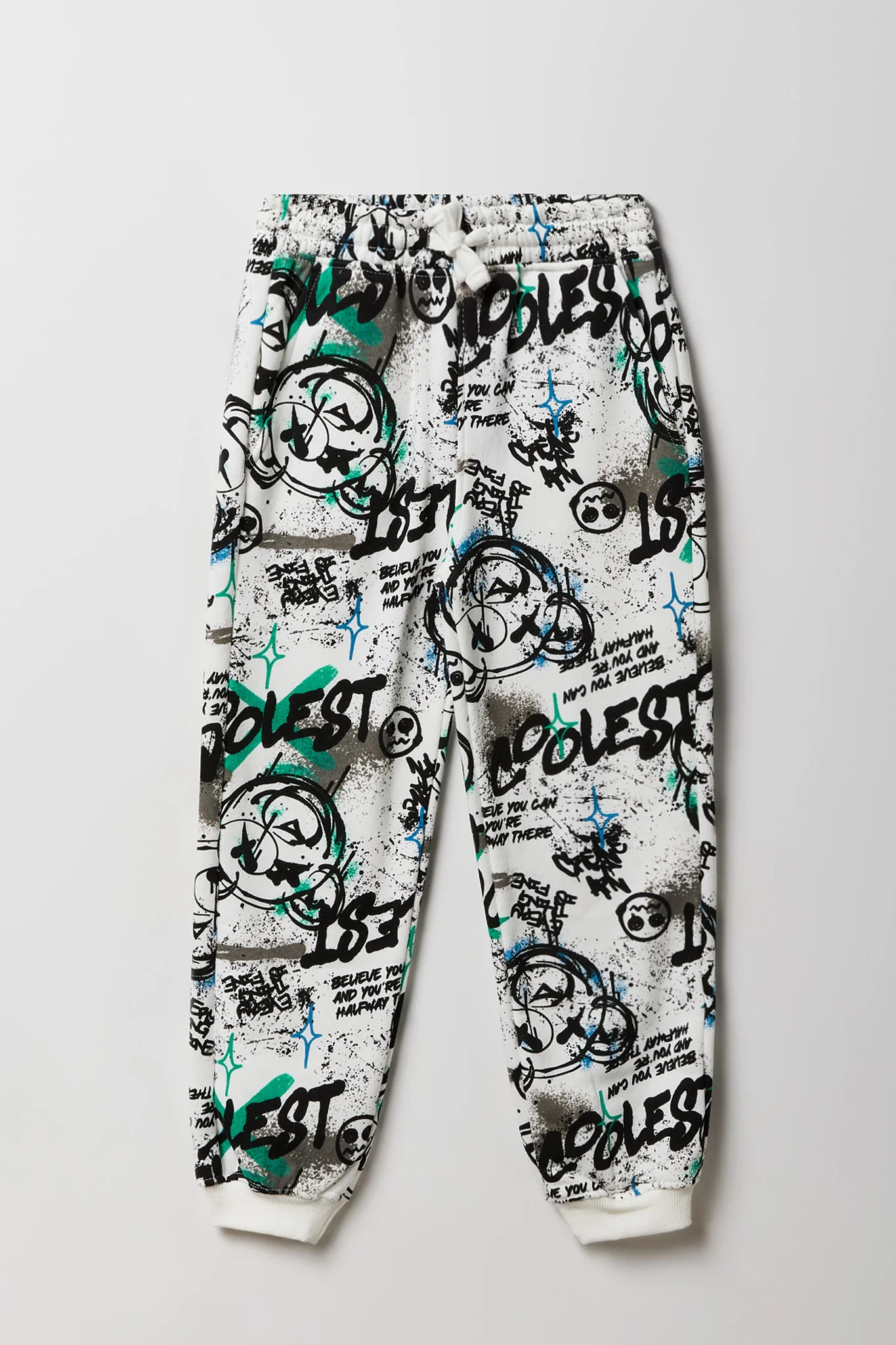Kids Graffiti Print Fleece Jogger - Image 3