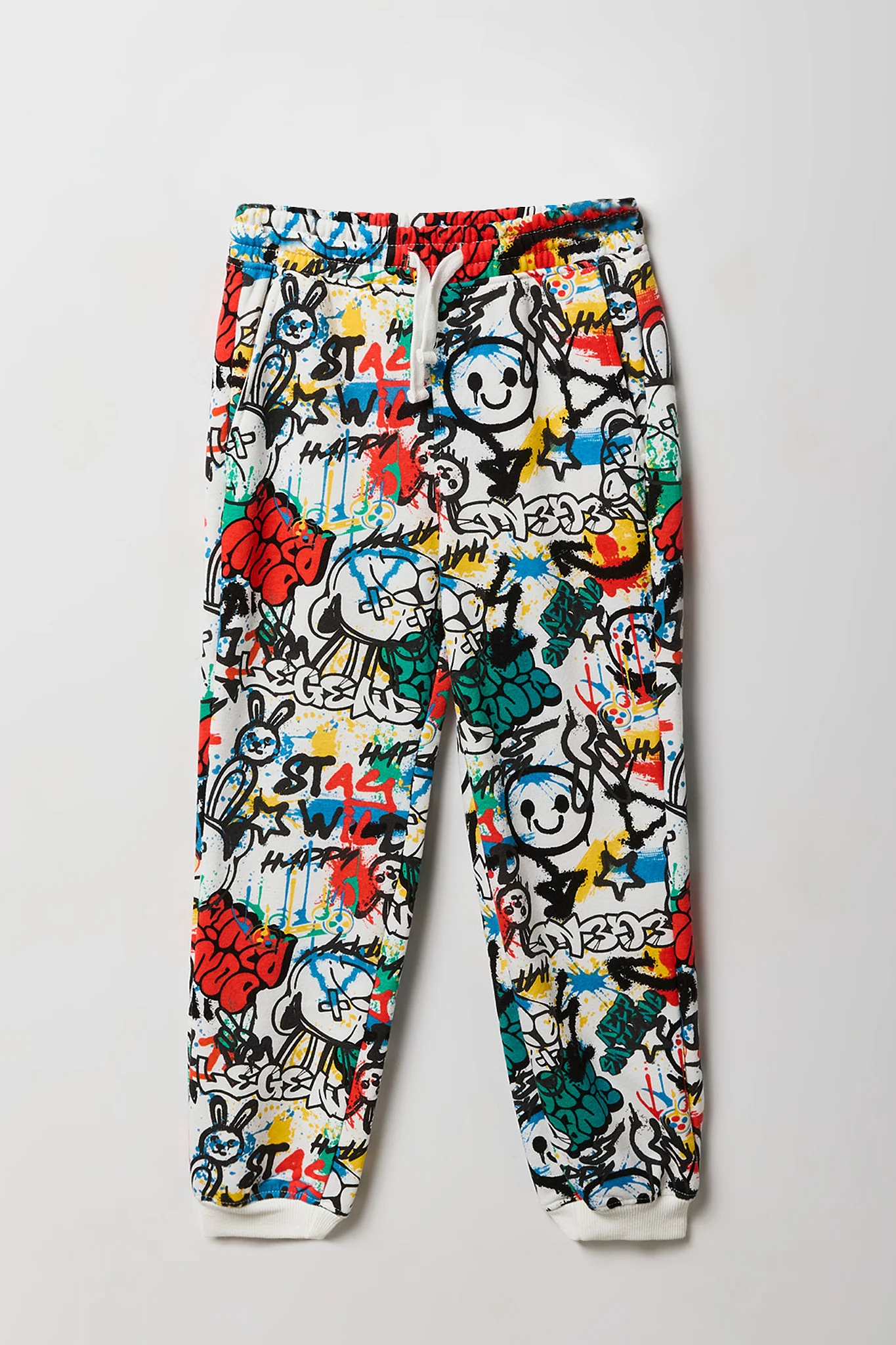 Kids Graffiti Print Fleece Jogger - Image 5