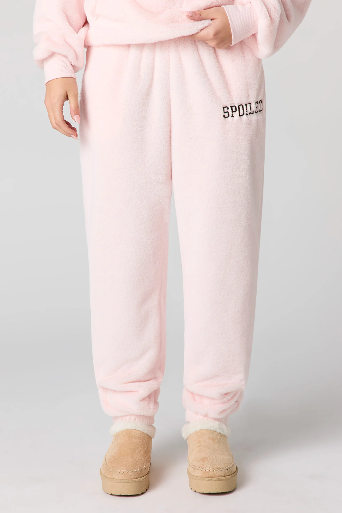 Embroidered Faux Fur Jogger - Image 18