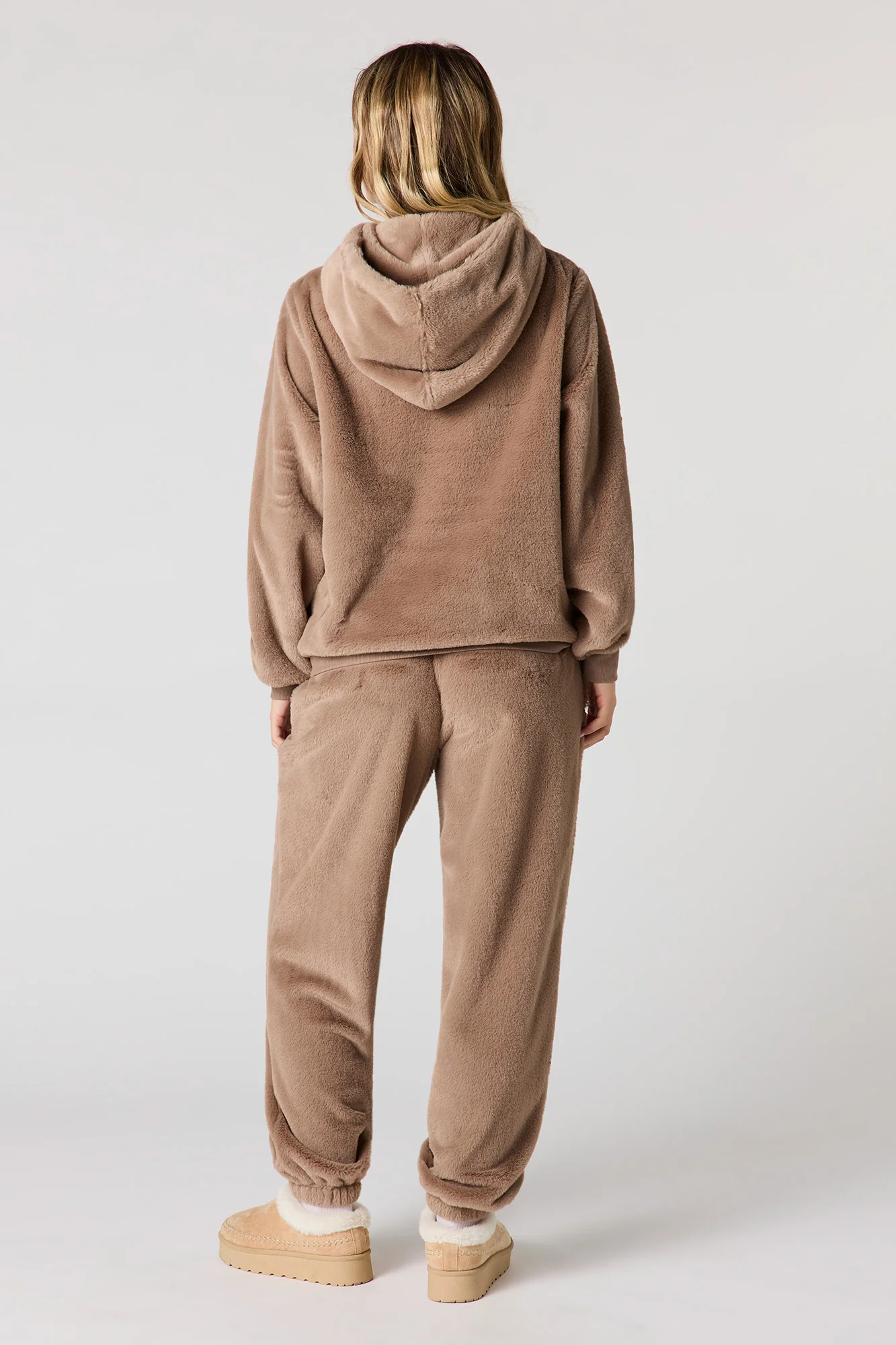 Embroidered Faux Fur Jogger - Image 2