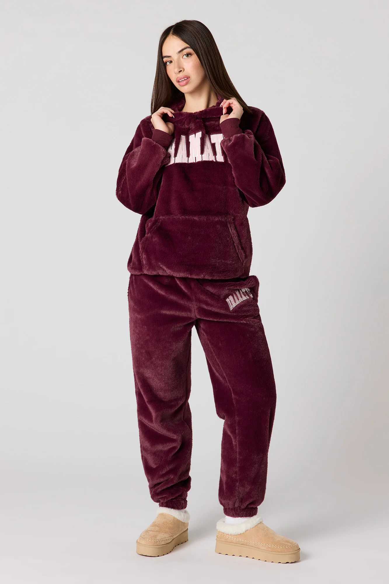 Embroidered Faux Fur Jogger - Image 21