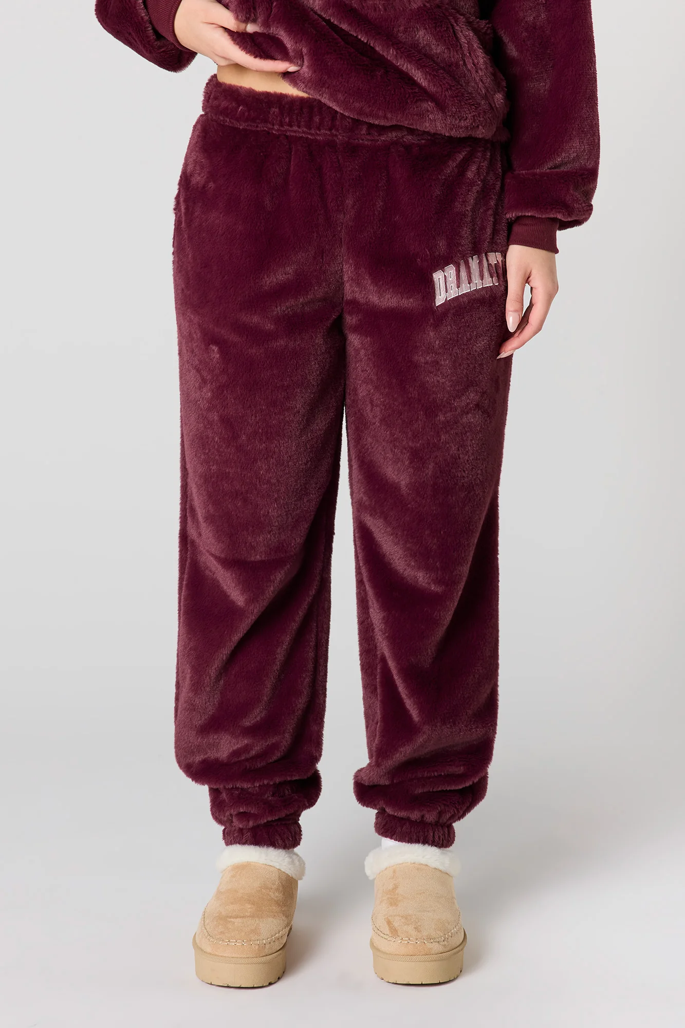 Embroidered Faux Fur Jogger - Image 22