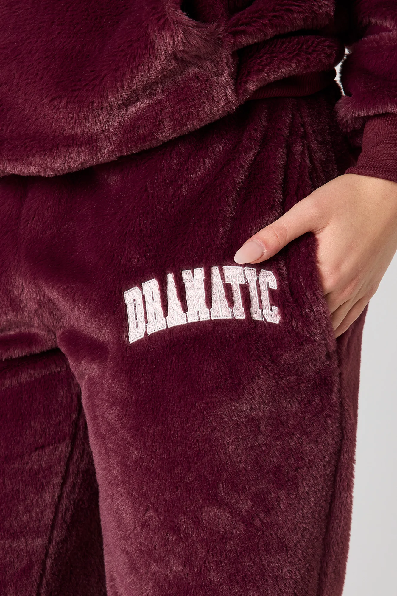 Embroidered Faux Fur Jogger - Image 24