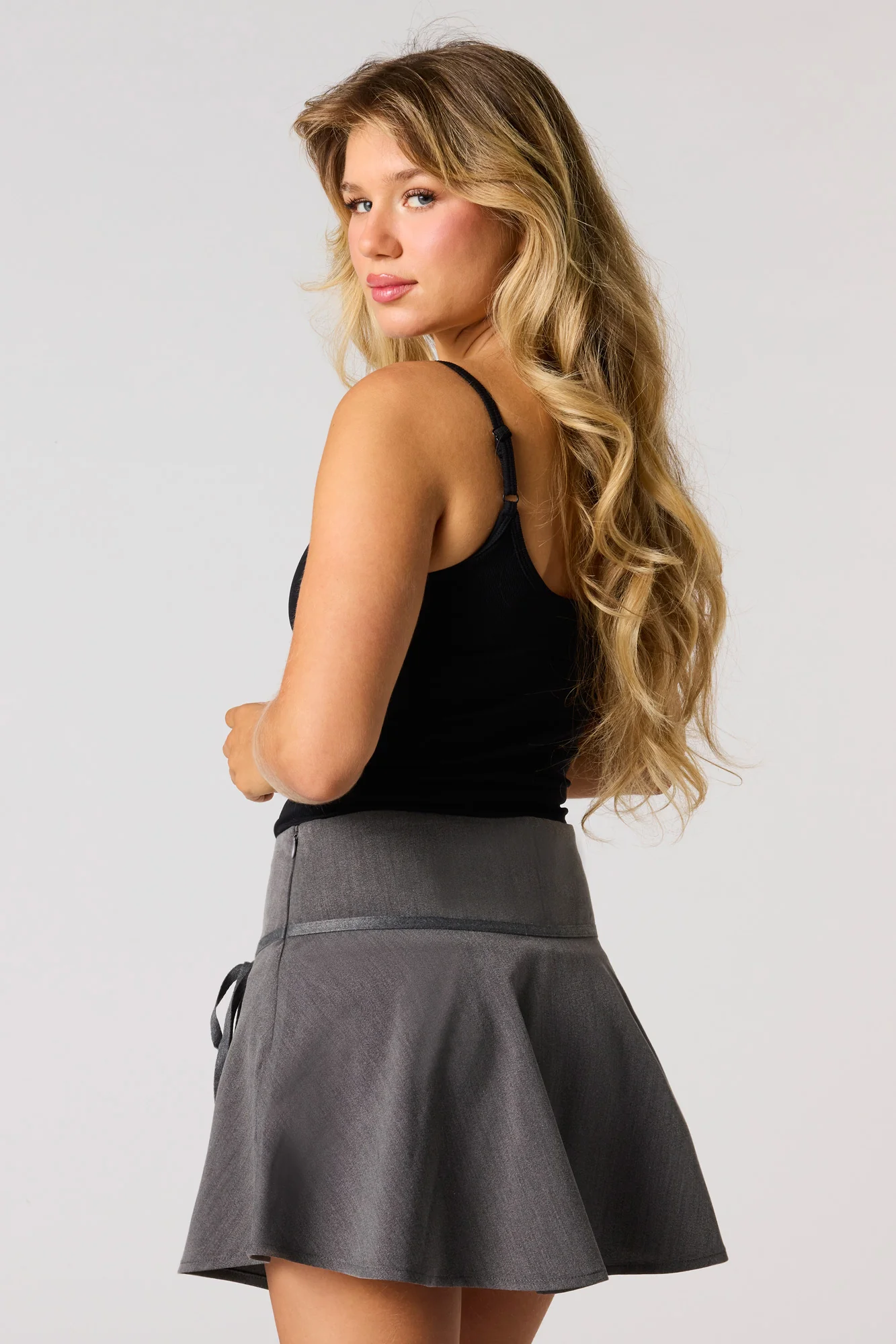 Flowy Mini Skort with Bow - Image 10