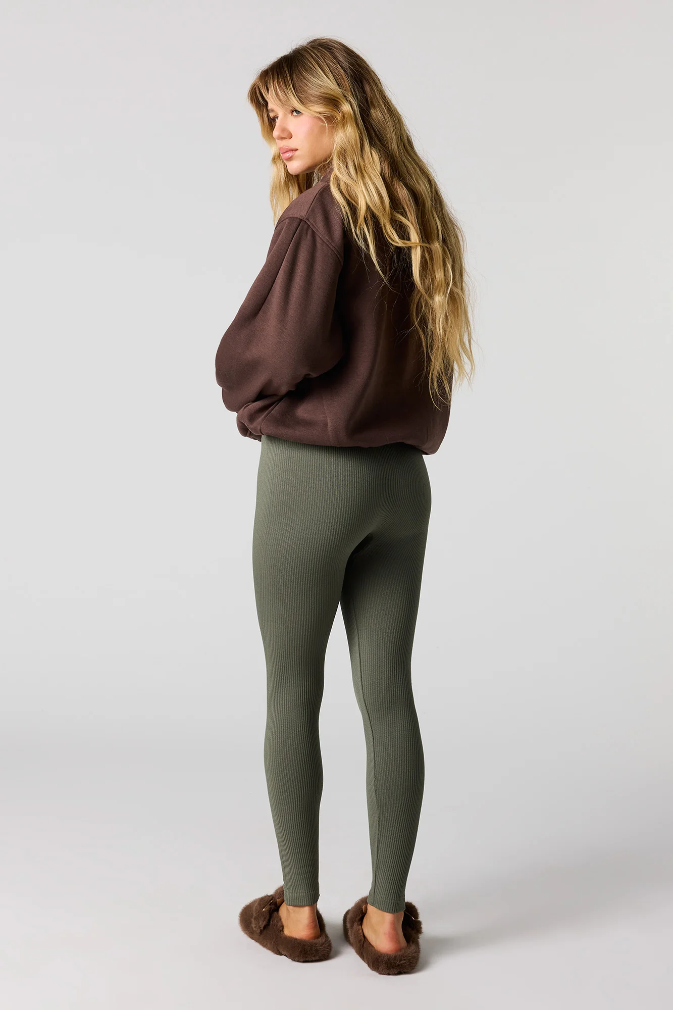 High Rise Seamless Ribbed Legging - Image 3