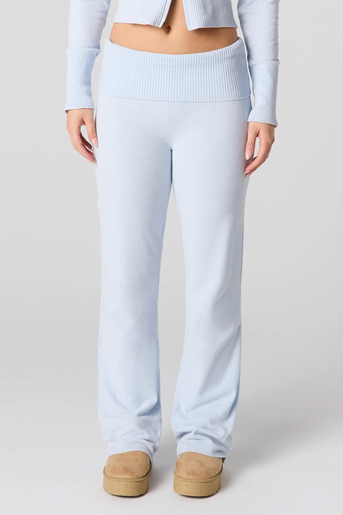 Chenille Knit Foldover Flare Pant - Image 2